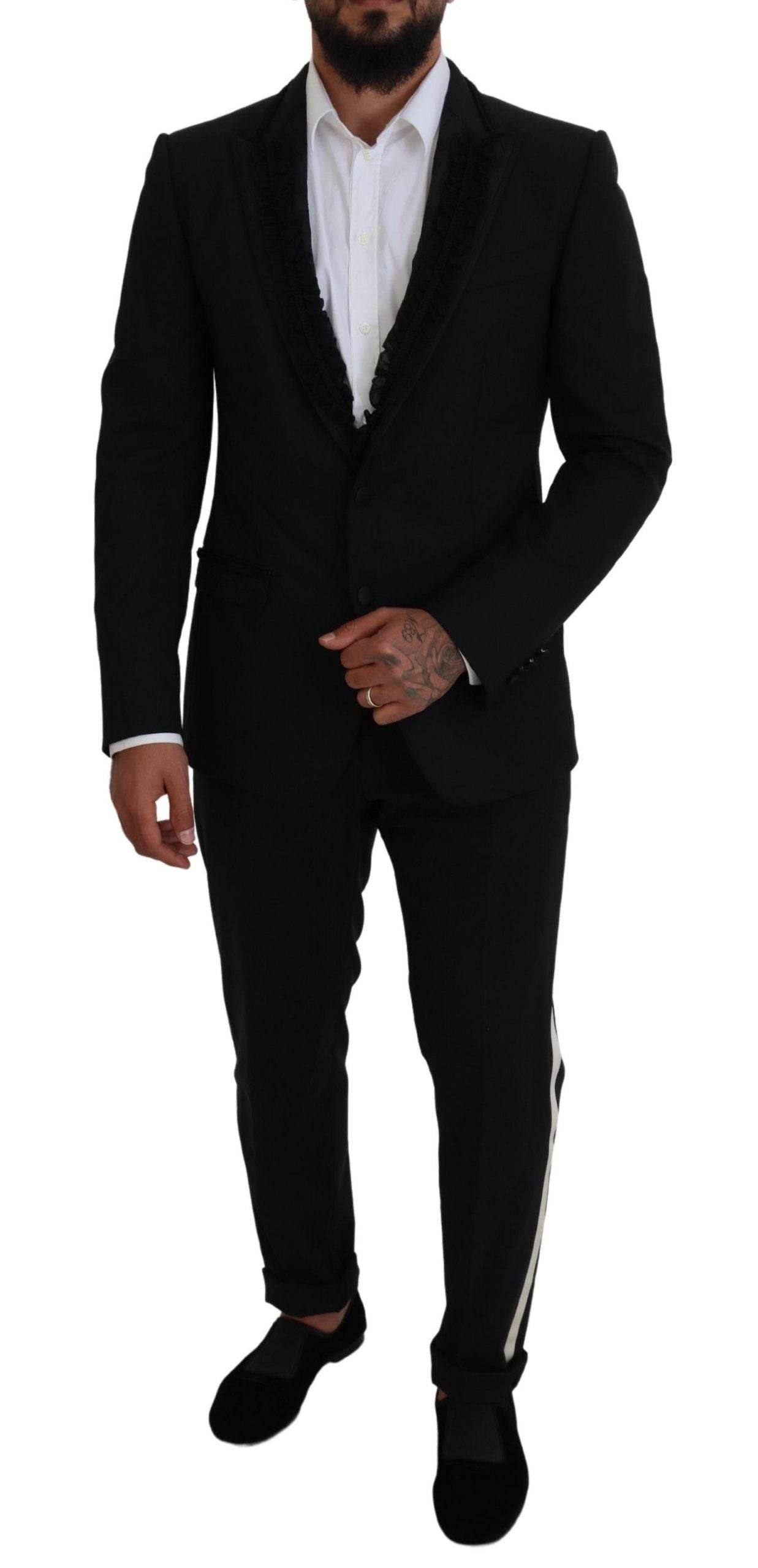 Dolce & Gabbana Black MARTINI Slim Fit Jacket Blazer - Hilstor