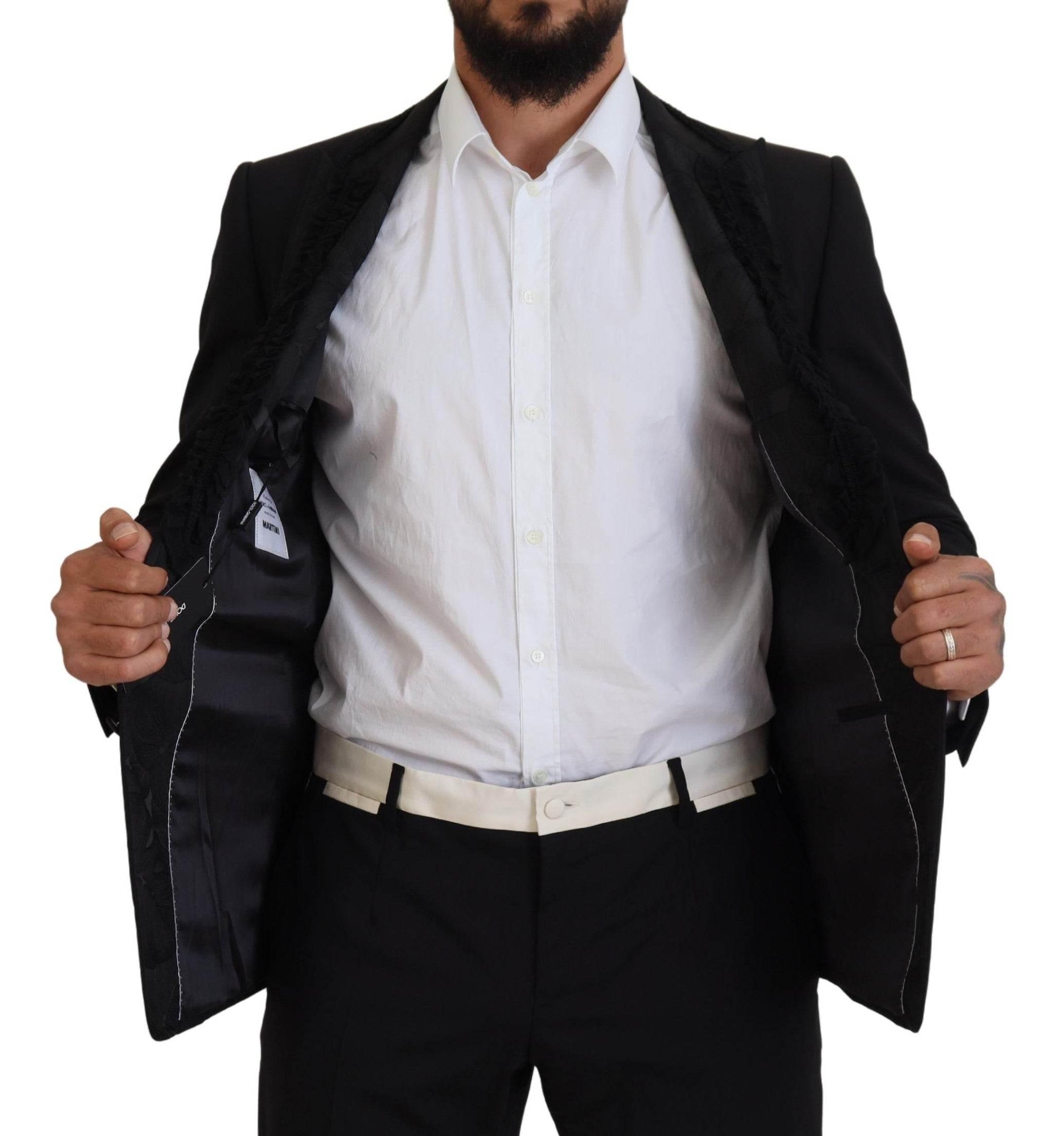 Dolce & Gabbana Black MARTINI Slim Fit Jacket Blazer - Hilstor