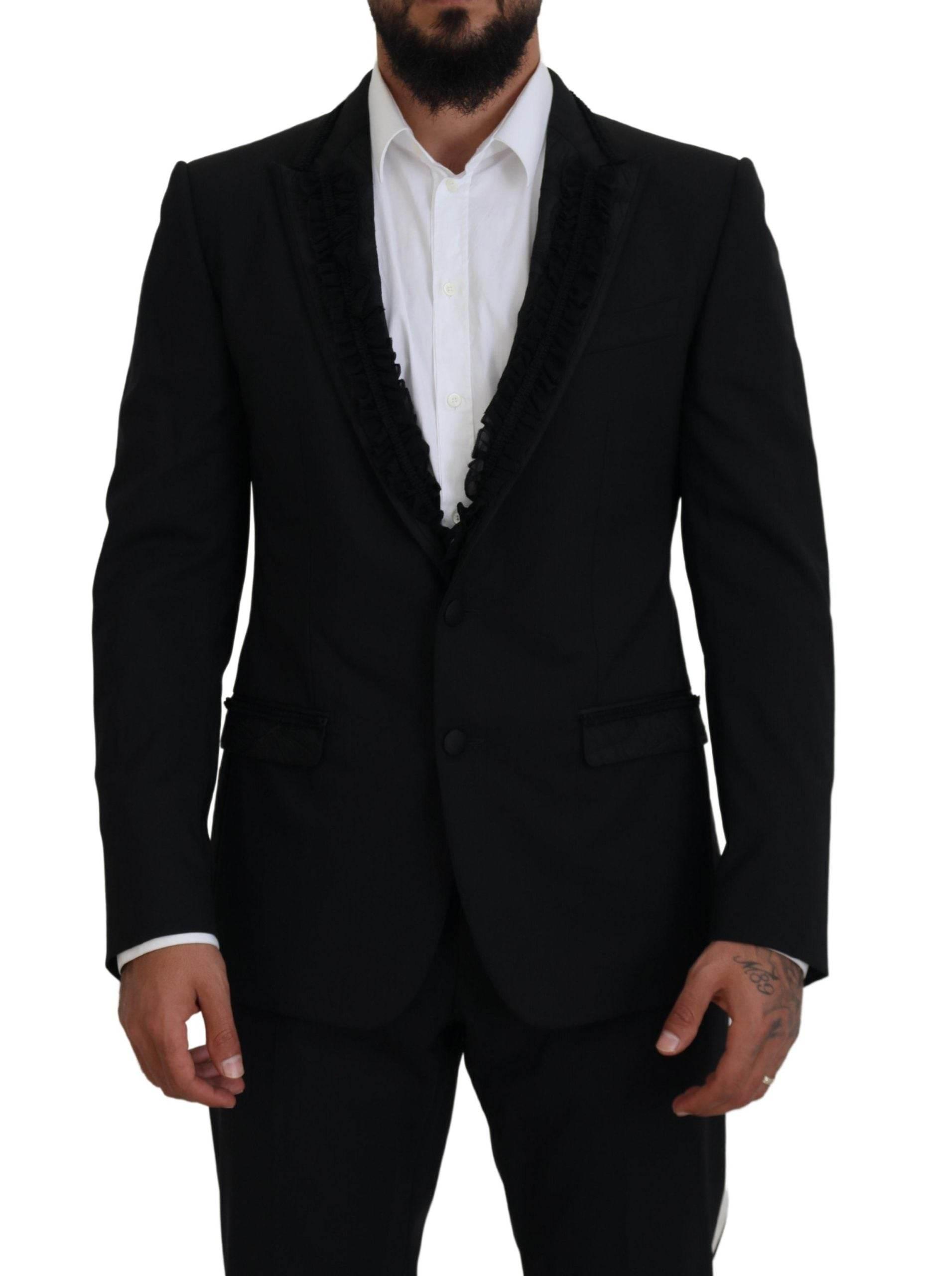 Dolce & Gabbana Black MARTINI Slim Fit Jacket Blazer - Hilstor
