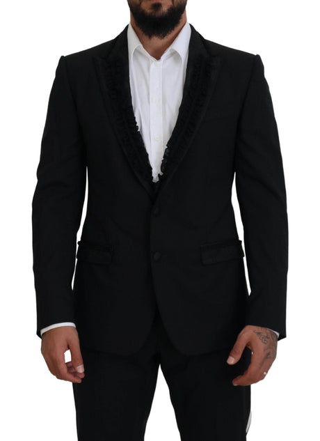 Dolce & Gabbana Black MARTINI Slim Fit Jacket Blazer - Hilstor