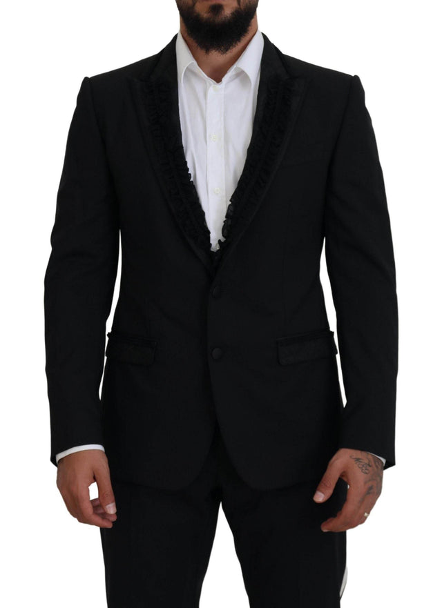 Dolce & Gabbana Black MARTINI Slim Fit Jacket Blazer - Hilstor