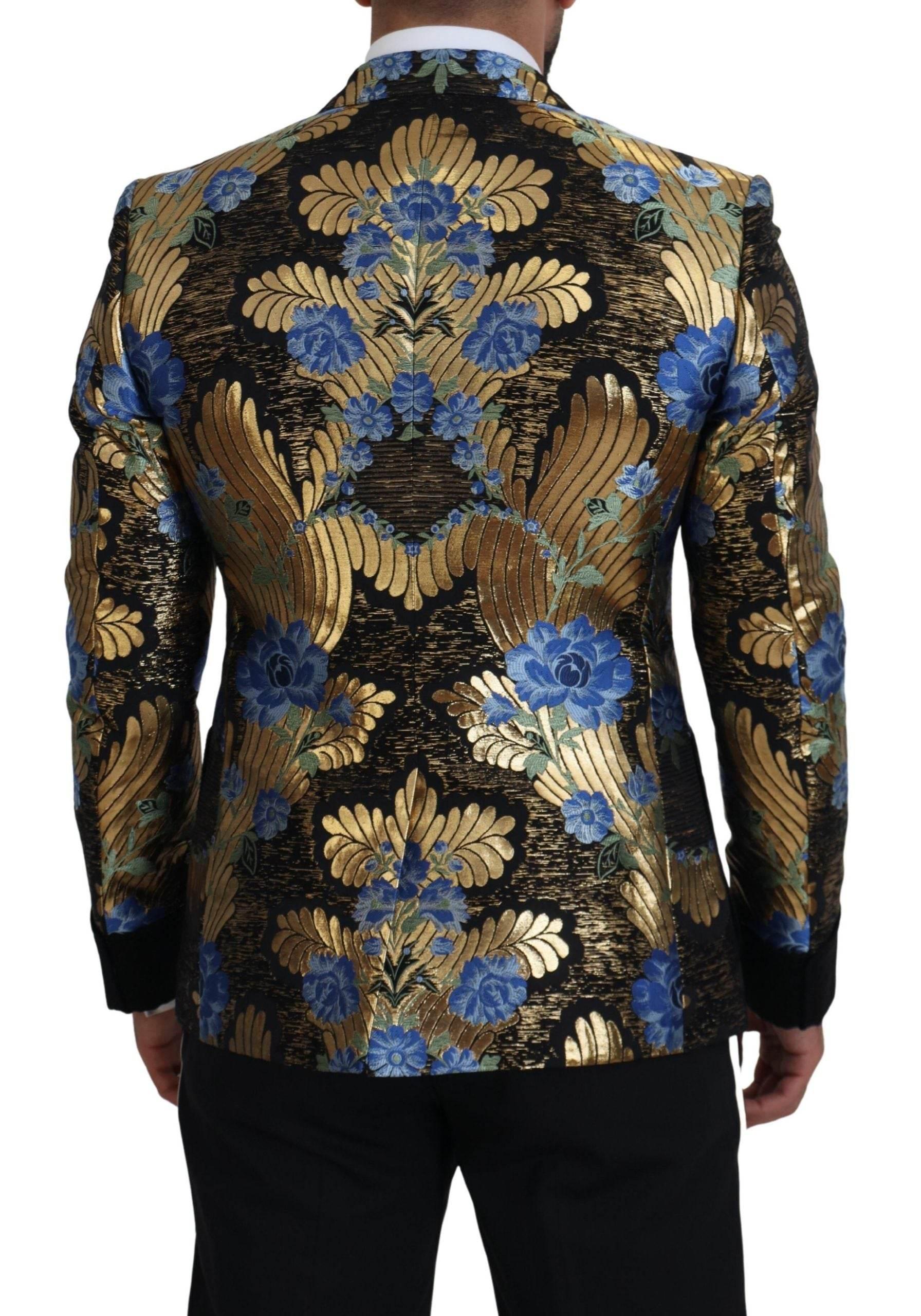 Dolce & Gabbana Gold Lurex Double Breasted Jacket Blazer - Hilstor