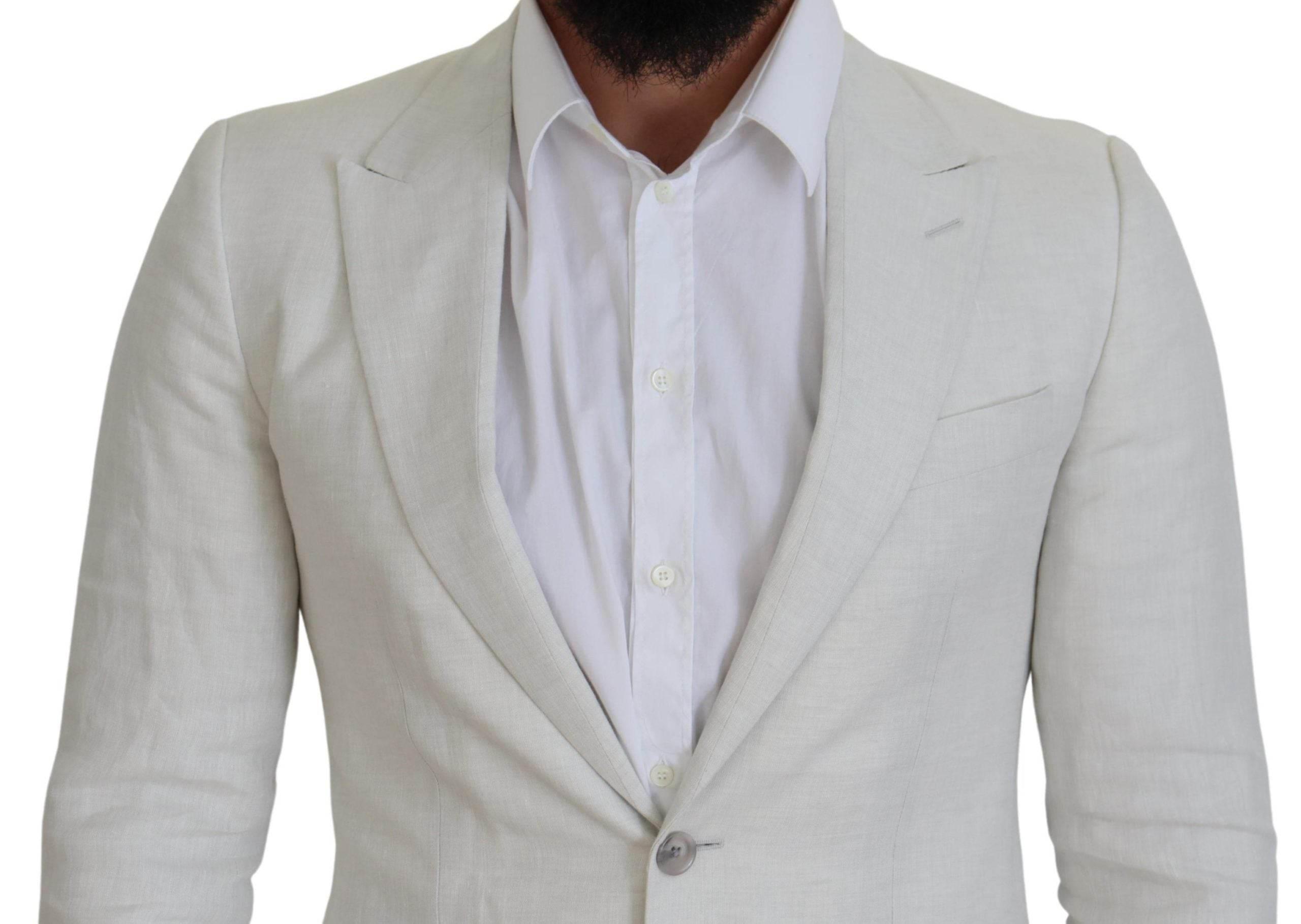 Dolce & Gabbana Elegant White Sicilia Single Breasted Blazer - Hilstor
