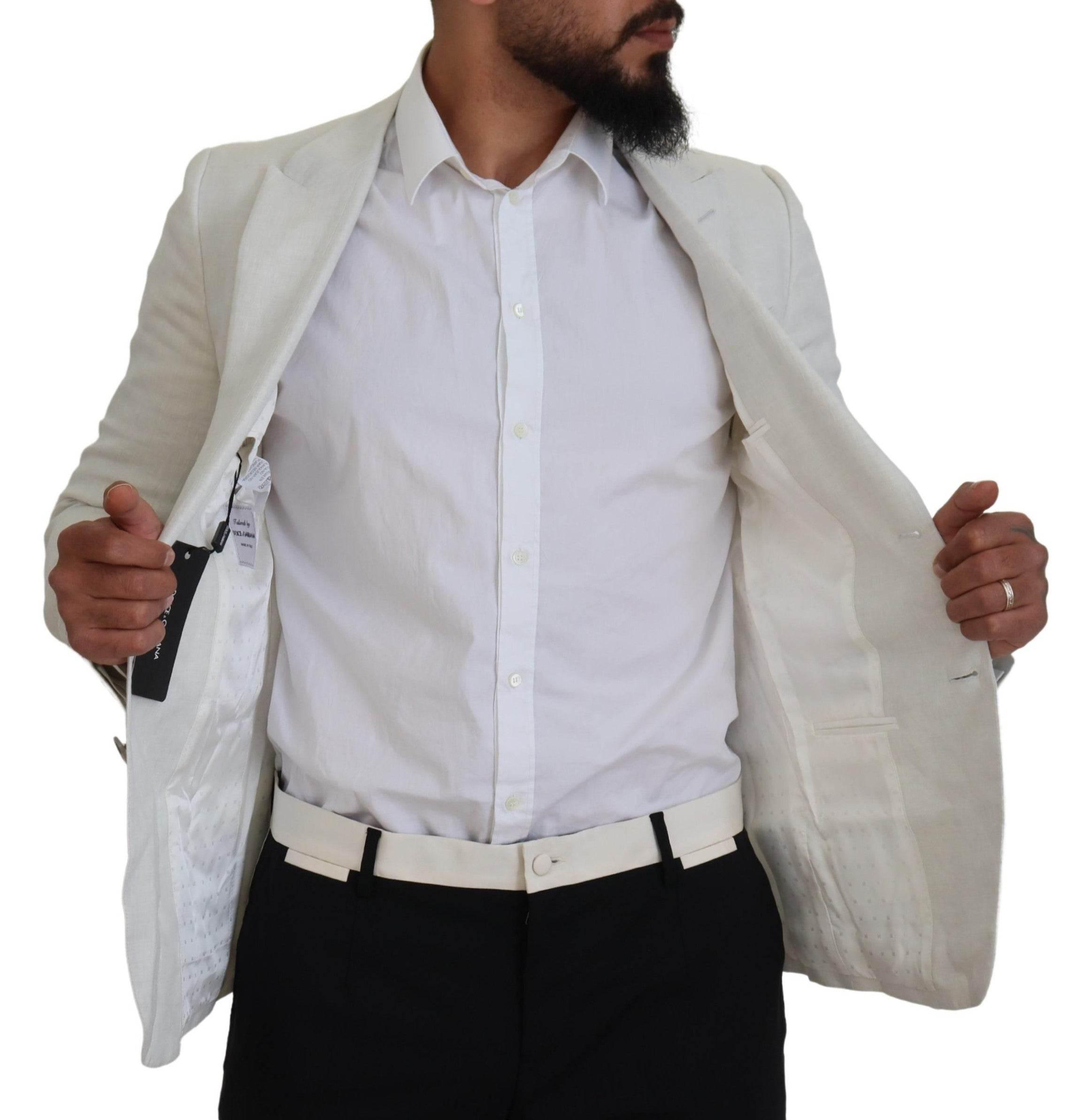 Dolce & Gabbana Elegant White Sicilia Single Breasted Blazer - Hilstor