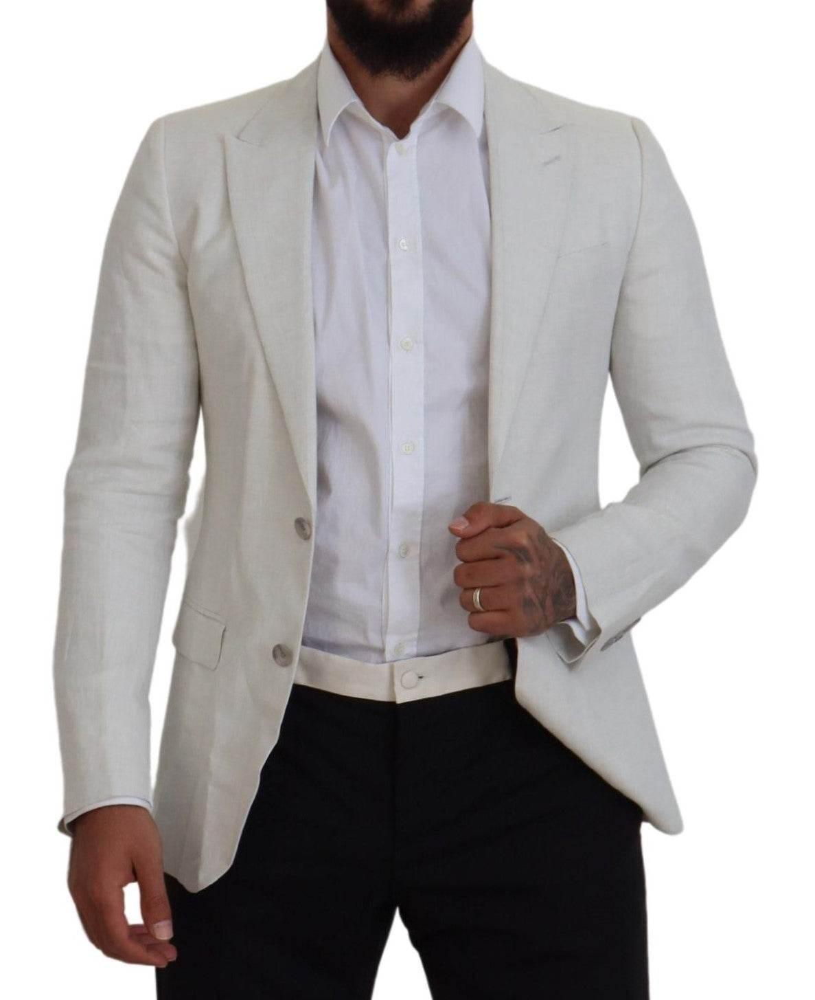 Dolce & Gabbana Elegant White Sicilia Single Breasted Blazer - Hilstor