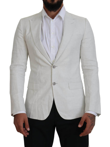 Dolce & Gabbana Elegant White Sicilia Single Breasted Blazer - Hilstor