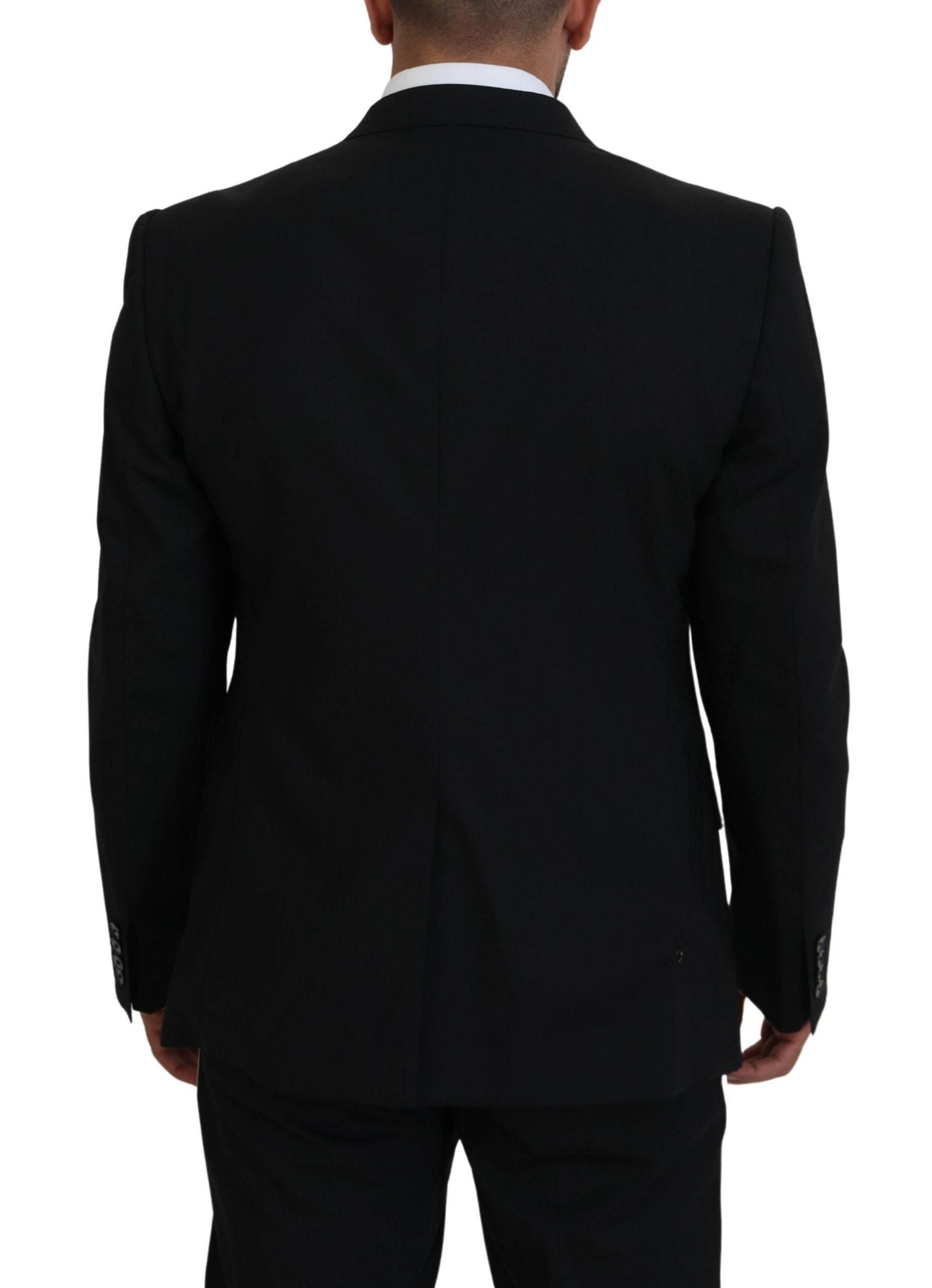 Dolce & Gabbana Black Wool Stretch Slim Fit Jacket Blazer - Hilstor
