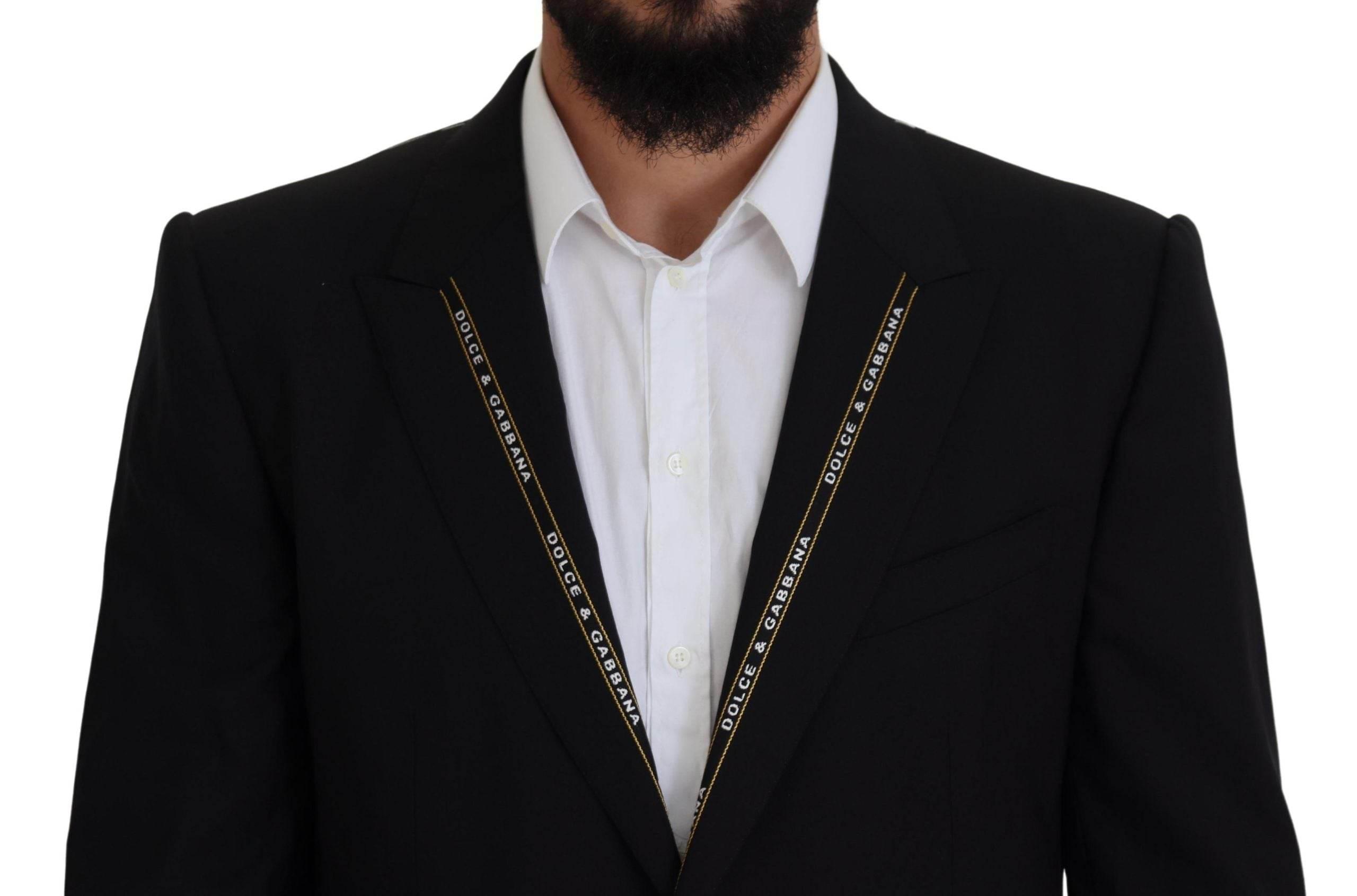 Dolce & Gabbana Black Wool Stretch Slim Fit Jacket Blazer - Hilstor