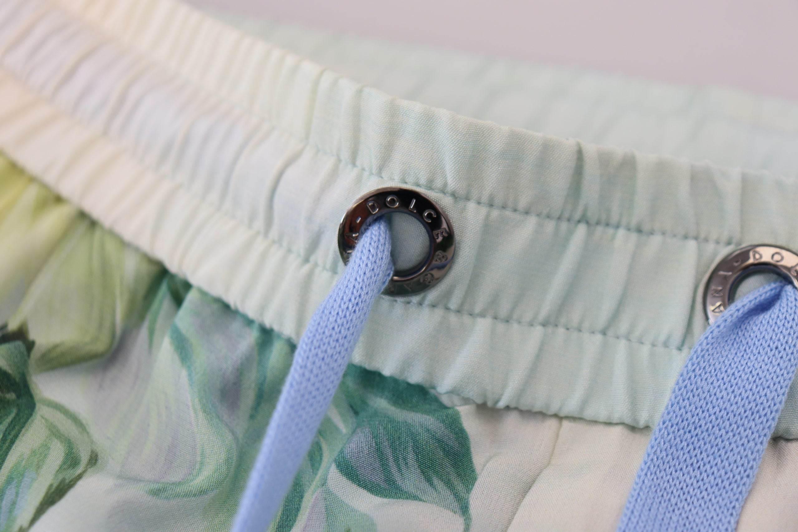 Dolce & Gabbana White Floral Printed Men Jogger Pants - Hilstor