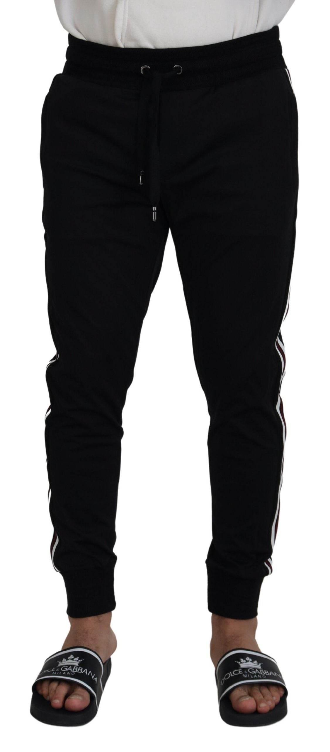 Dolce & Gabbana Black DG Print Mens Jogger Pants - Hilstor