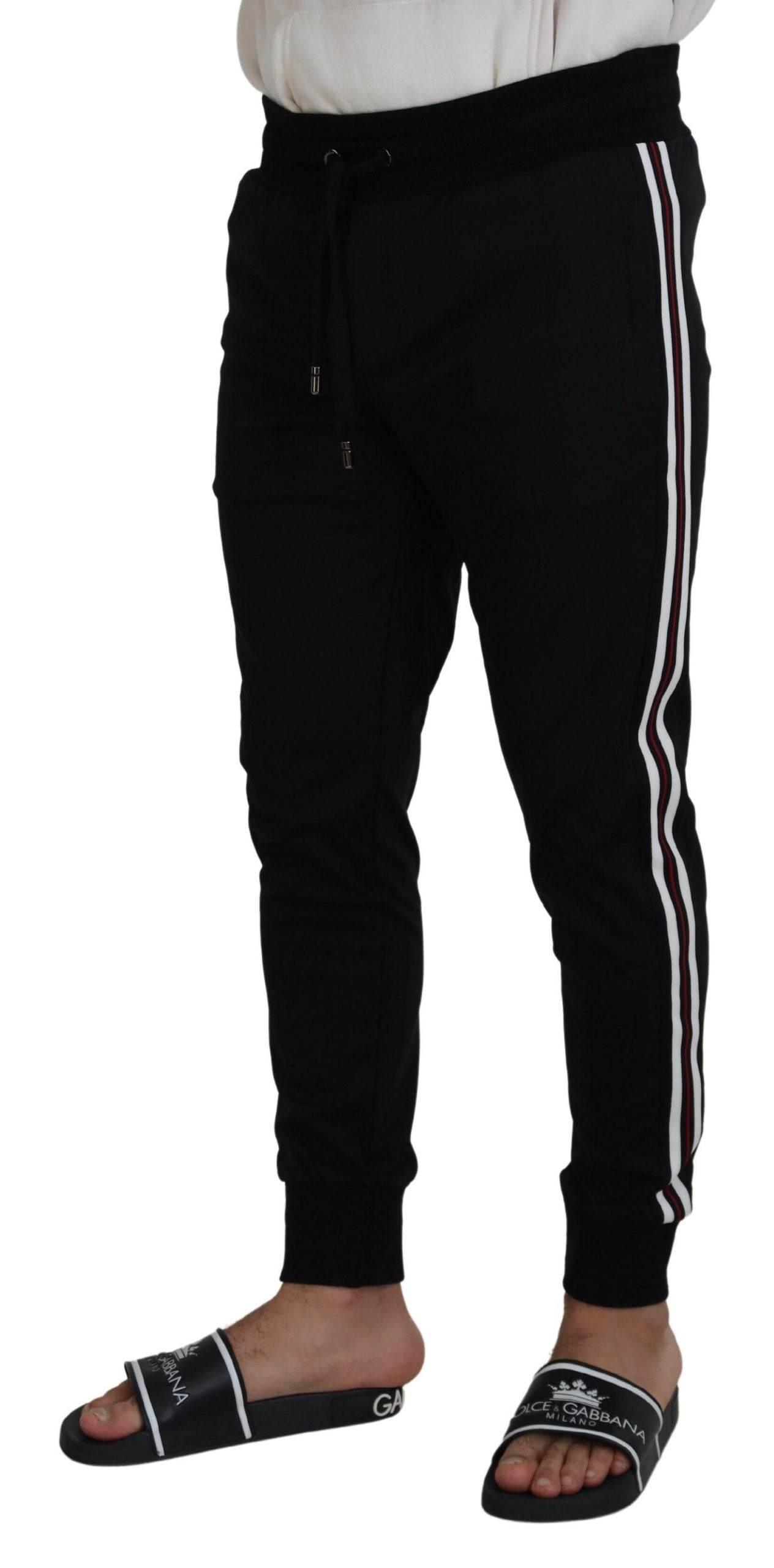 Dolce & Gabbana Black DG Print Mens Jogger Pants - Hilstor
