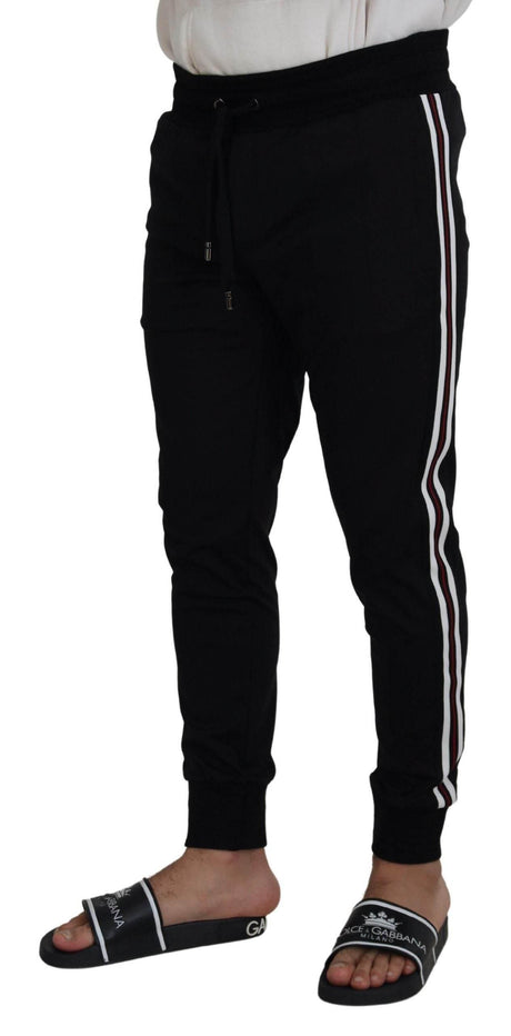 Dolce & Gabbana Black DG Print Mens Jogger Pants - Hilstor