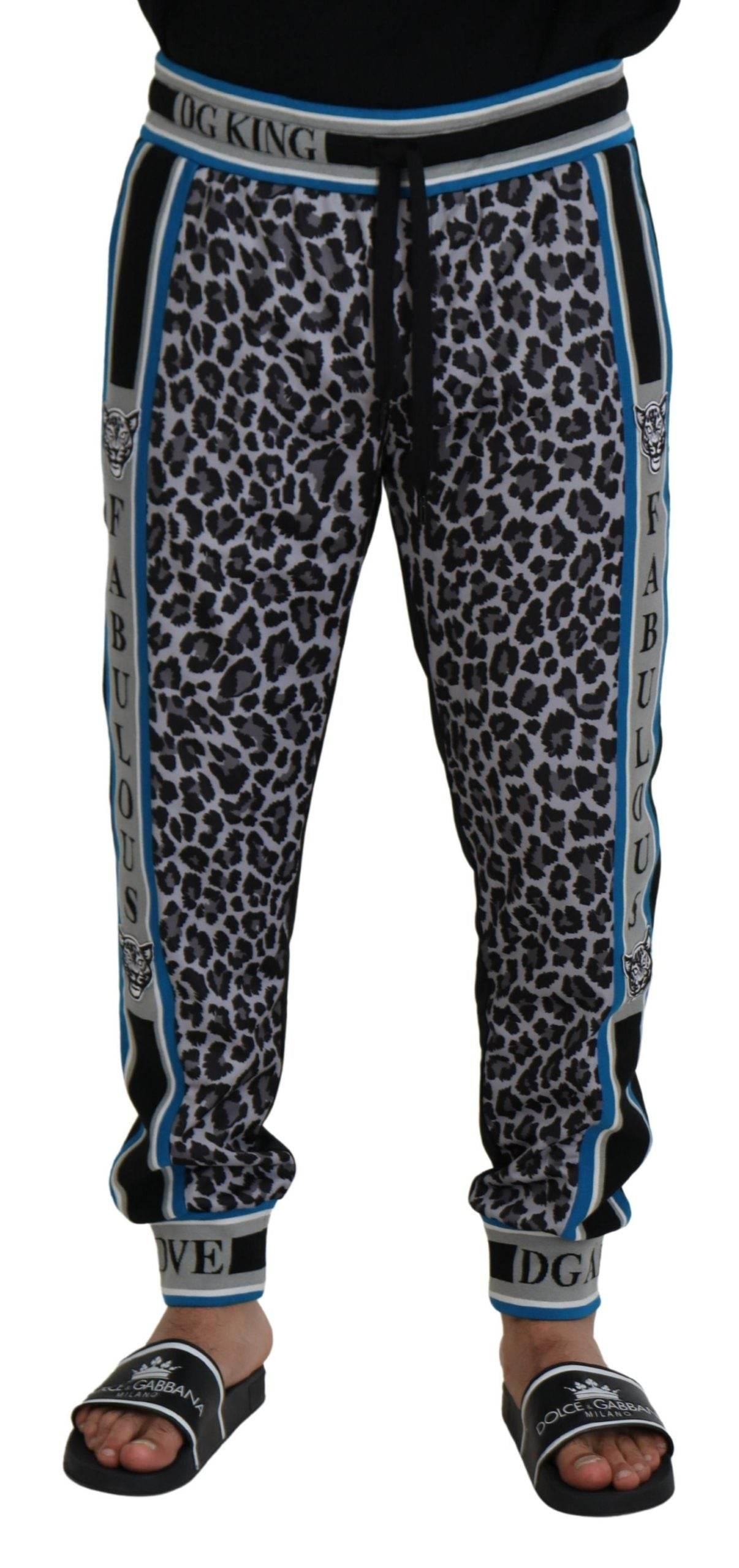 Dolce & Gabbana Multicolor DG King Leopard Print Jogger Pants - Hilstor
