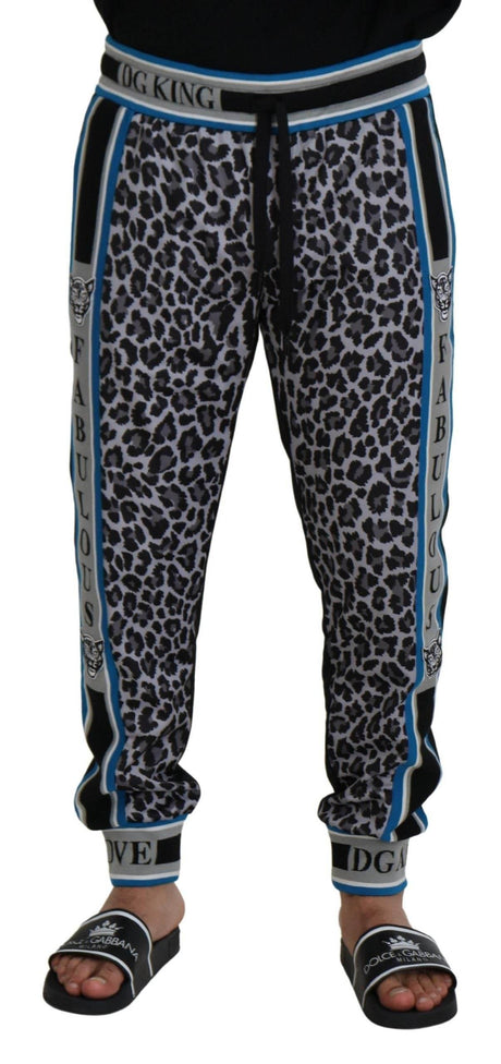 Dolce & Gabbana Multicolor DG King Leopard Print Jogger Pants - Hilstor