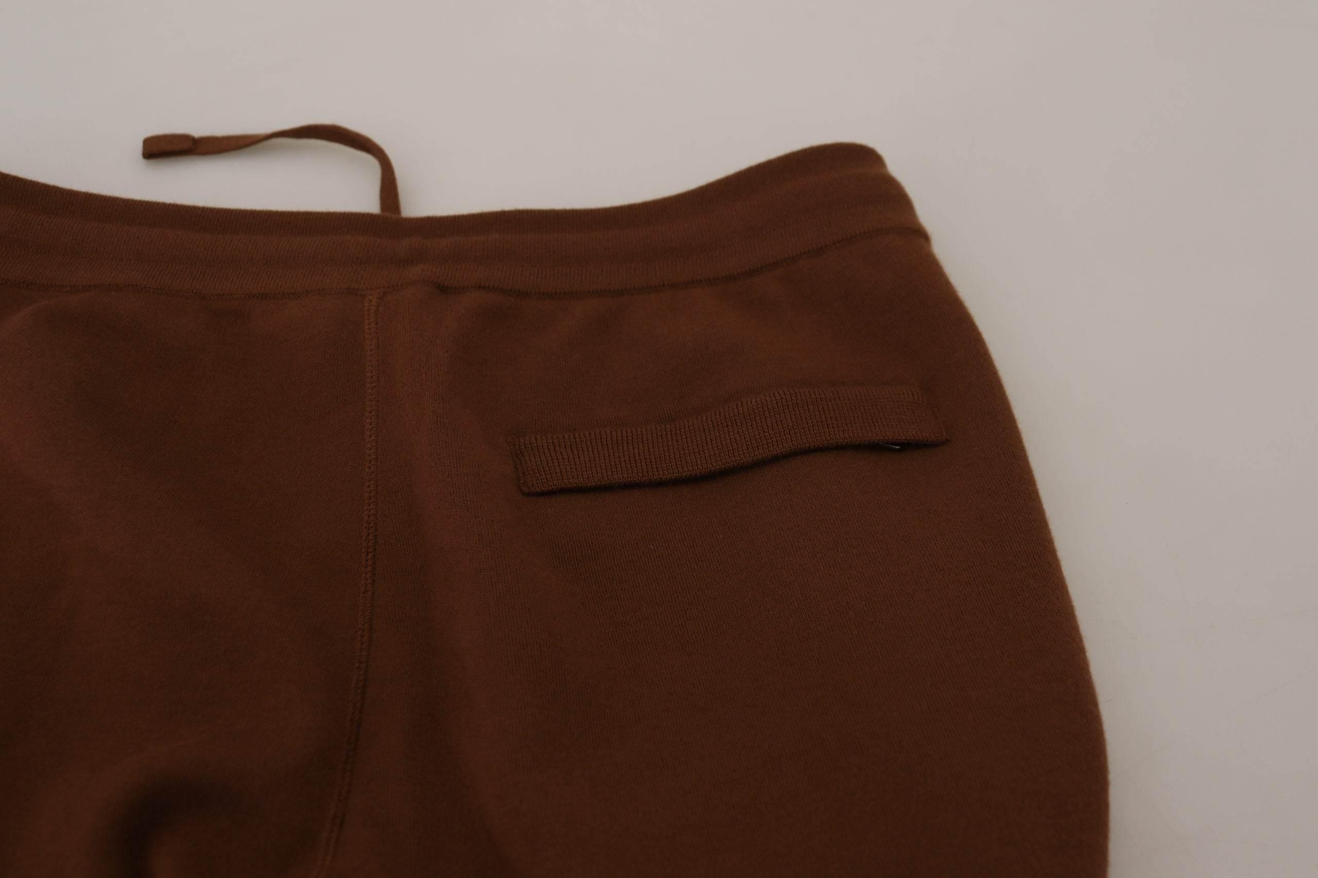 Dolce & Gabbana Brown Cashmere Men Drawstring Jogger Pants - Hilstor