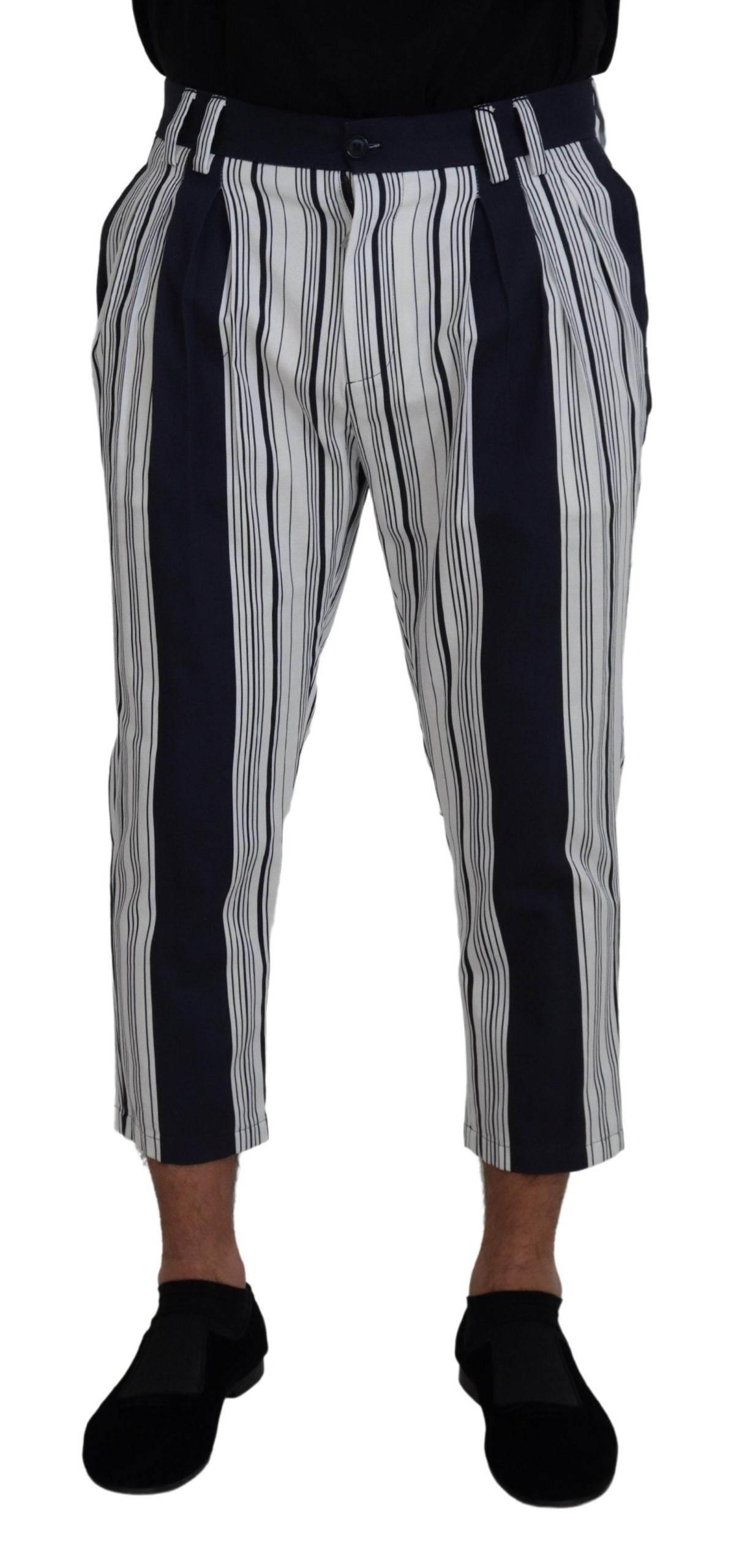 Dolce & Gabbana Elegant Striped Cotton Pants for Men - Hilstor