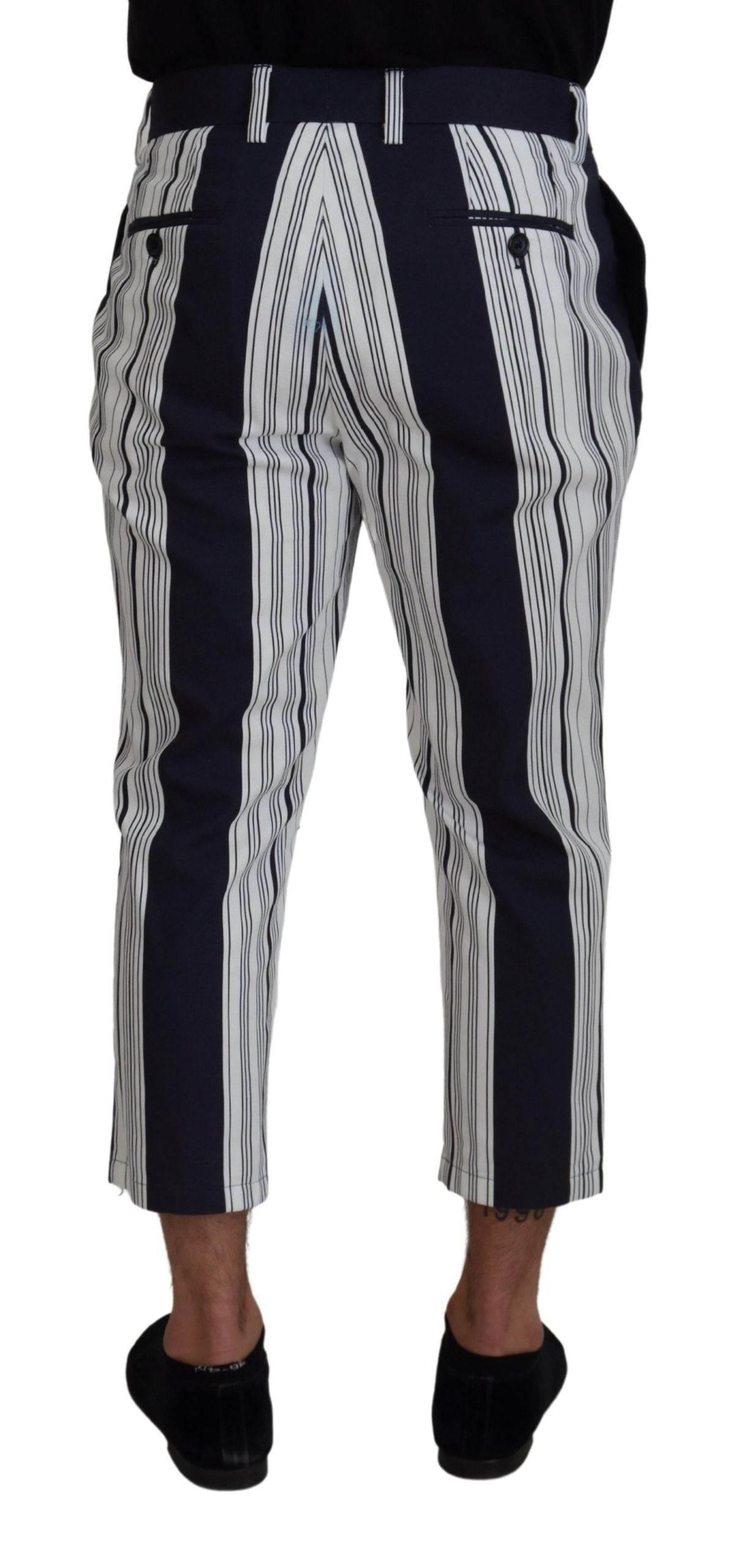 Dolce & Gabbana Elegant Striped Cotton Pants for Men - Hilstor