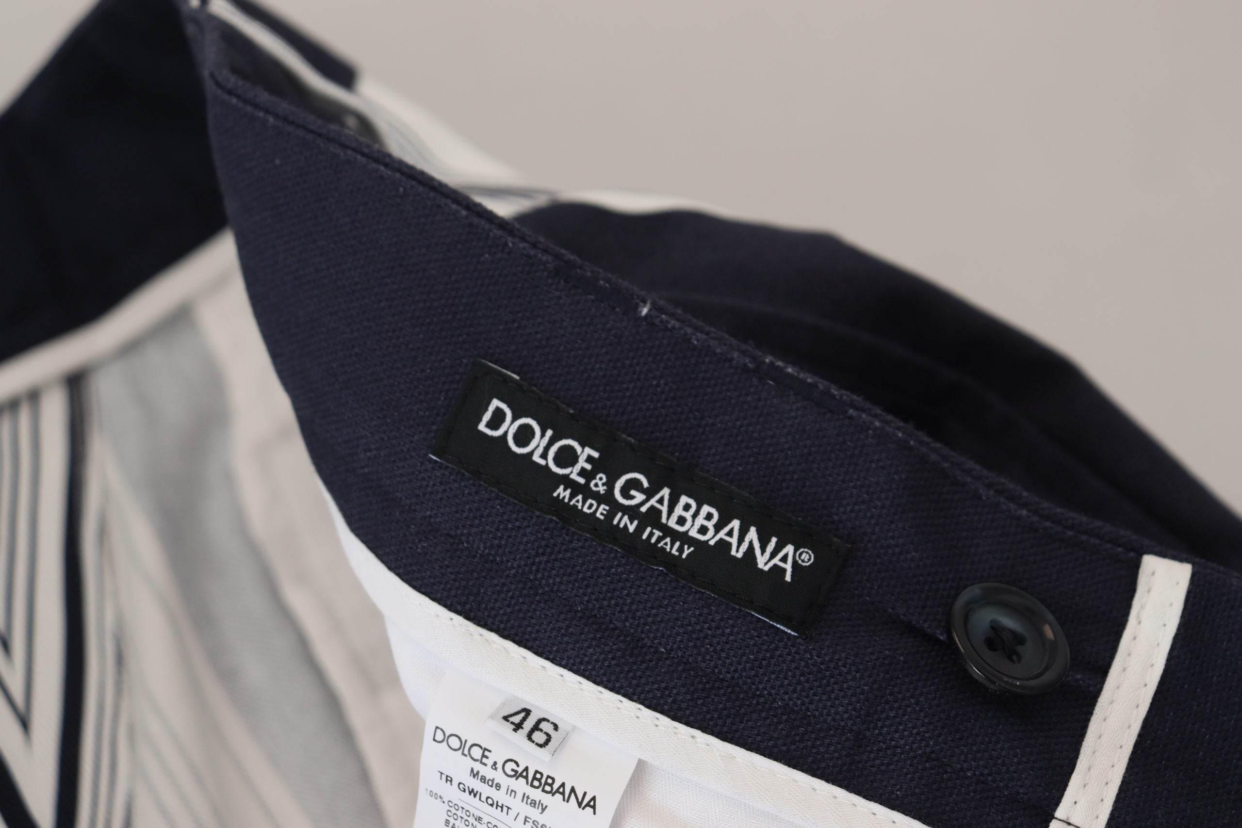 Dolce & Gabbana Elegant Striped Cotton Pants for Men - Hilstor