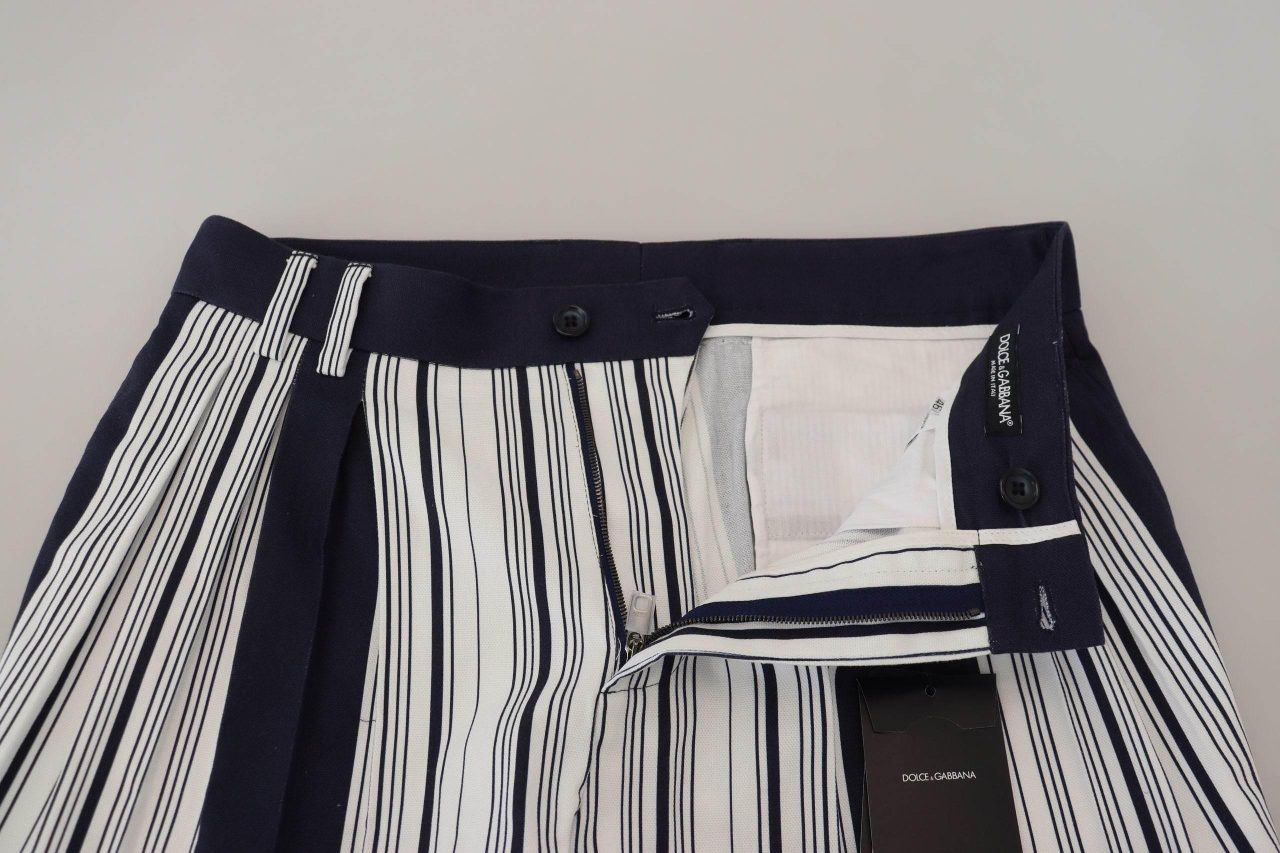 Dolce & Gabbana Elegant Striped Cotton Pants for Men - Hilstor