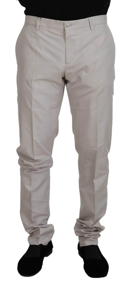 Dolce & Gabbana Elegant Off White Silk Blend Trousers - Hilstor