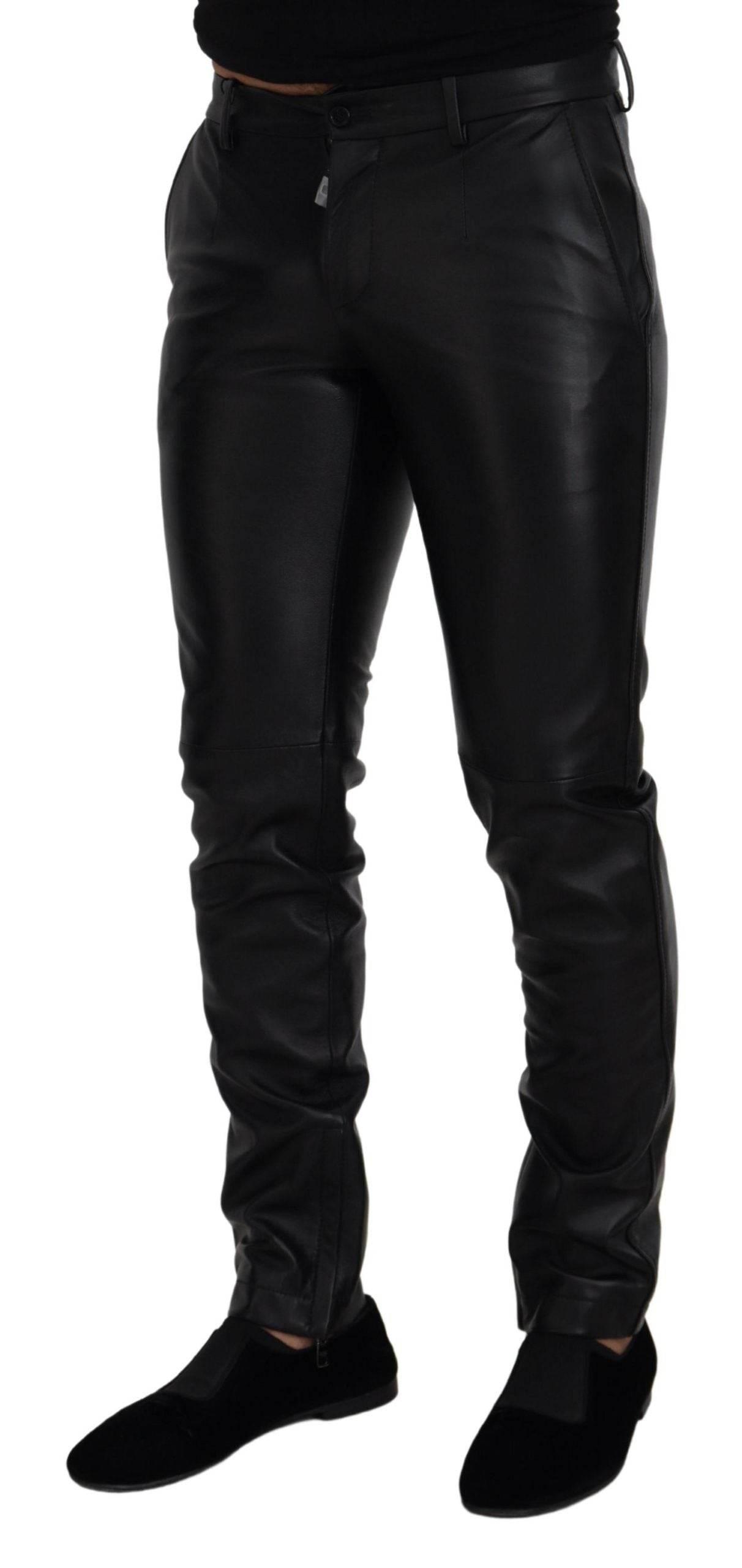 Dolce & Gabbana Black Shiny Stretch Skinny Pants - Hilstor