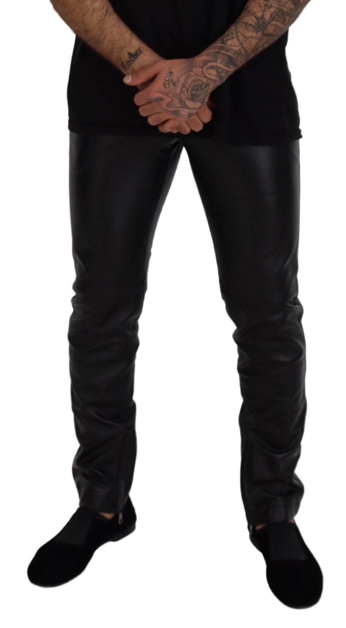 Dolce & Gabbana Black Shiny Stretch Skinny Pants - Hilstor