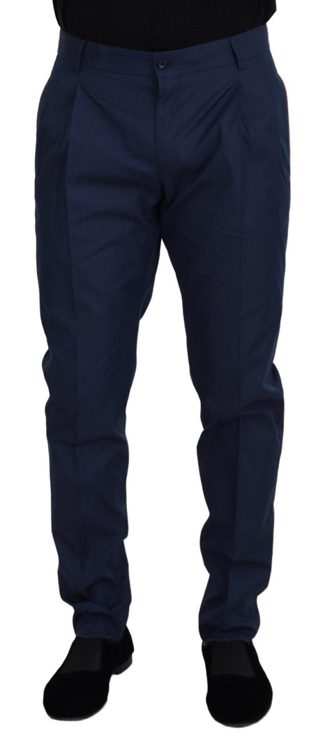 Dolce & Gabbana Blue Cotton Chino Formal Pants - Hilstor