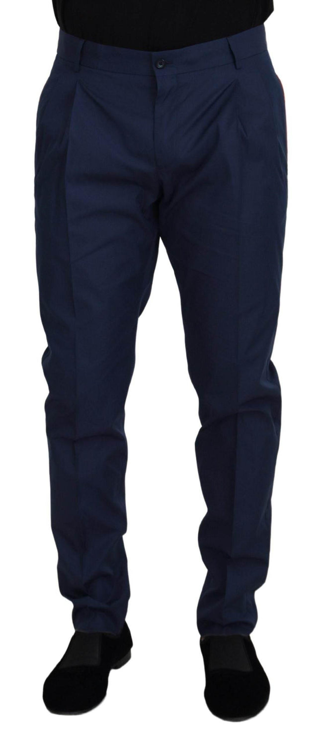 Dolce & Gabbana Blue Cotton Chino Formal Pants - Hilstor