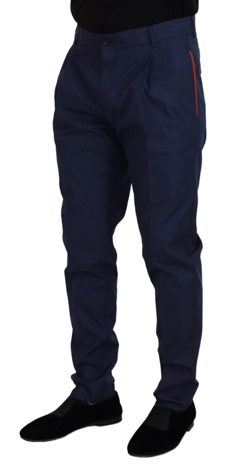 Dolce & Gabbana Blue Cotton Chino Formal Pants - Hilstor