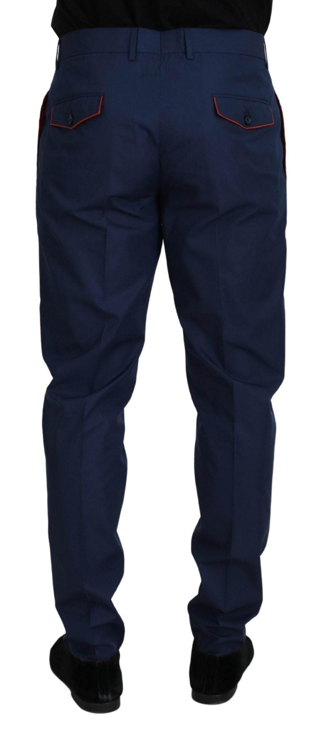 Dolce & Gabbana Blue Cotton Chino Formal Pants - Hilstor