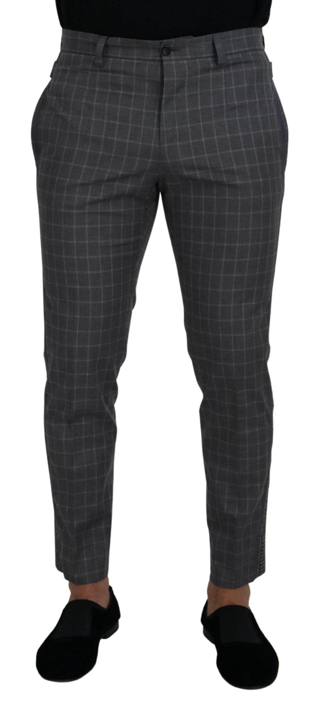 Dolce & Gabbana Elegant Checkered Cotton Pants for Men - Hilstor