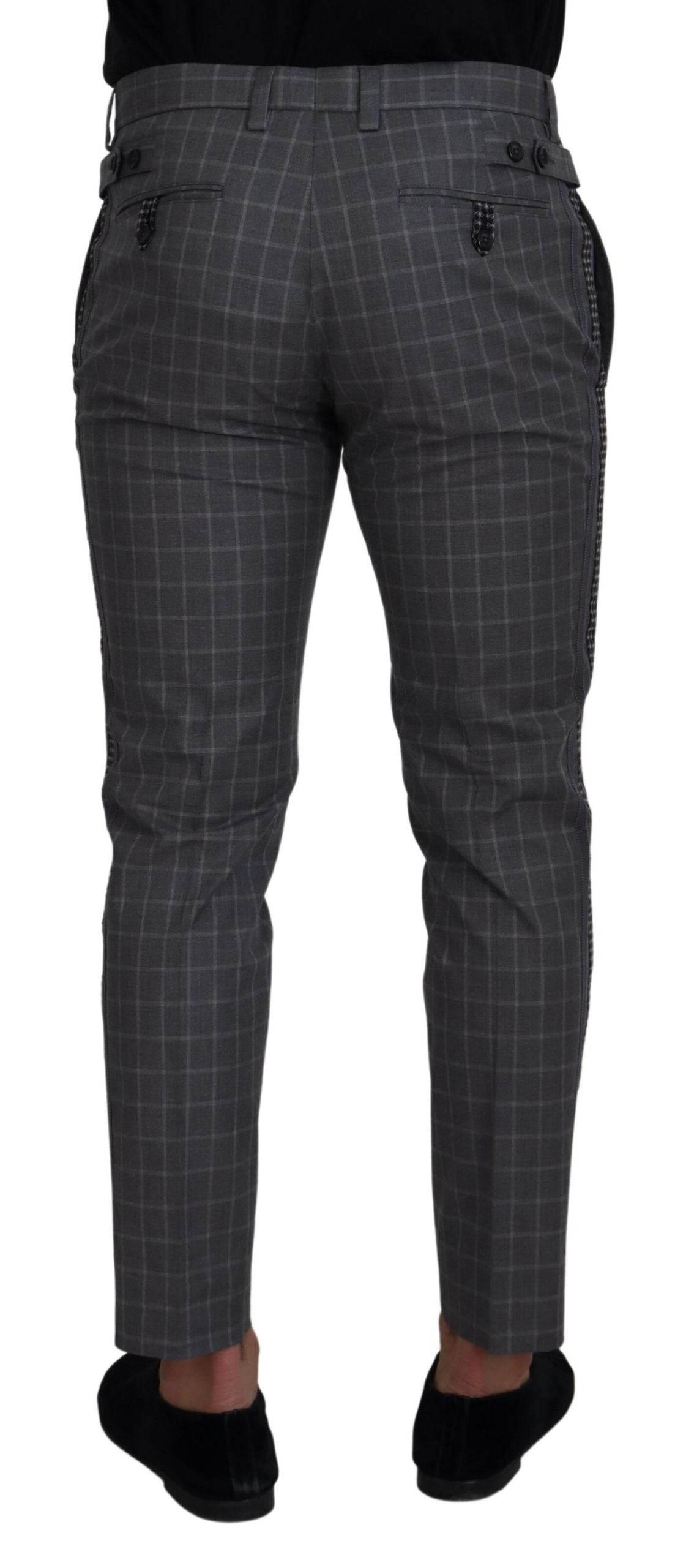 Dolce & Gabbana Elegant Checkered Cotton Pants for Men - Hilstor