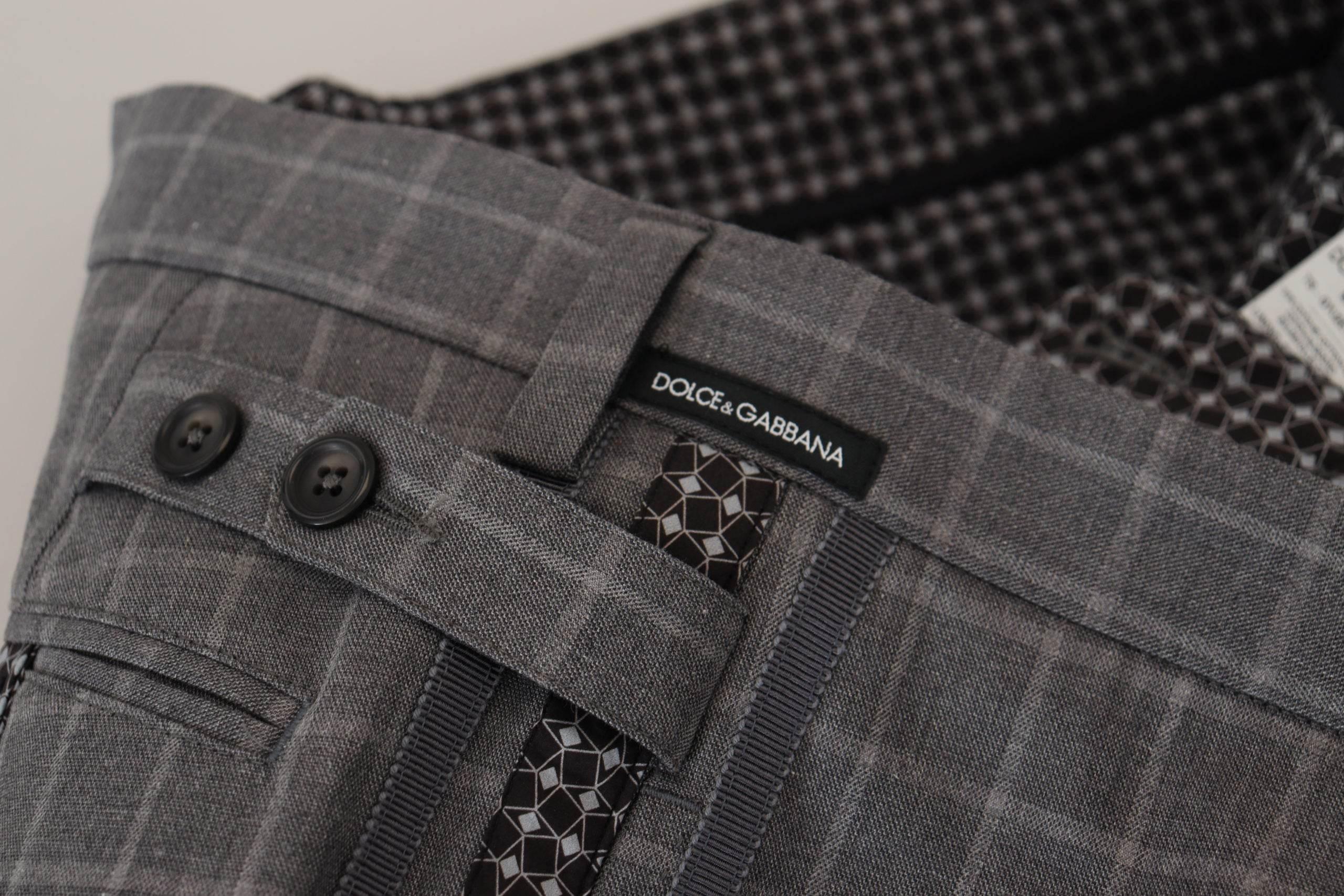 Dolce & Gabbana Elegant Checkered Cotton Pants for Men - Hilstor