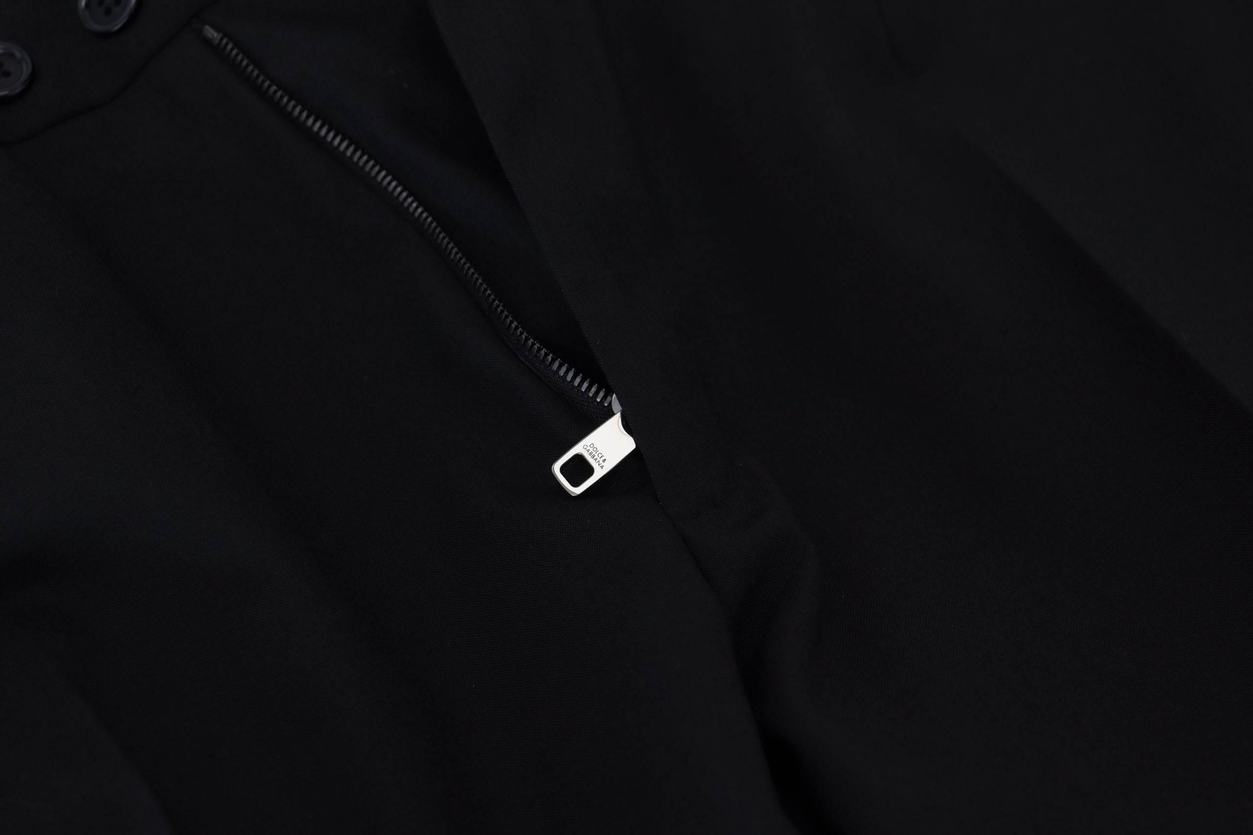 Dolce & Gabbana Black Polyester Chino Formal Pants - Hilstor