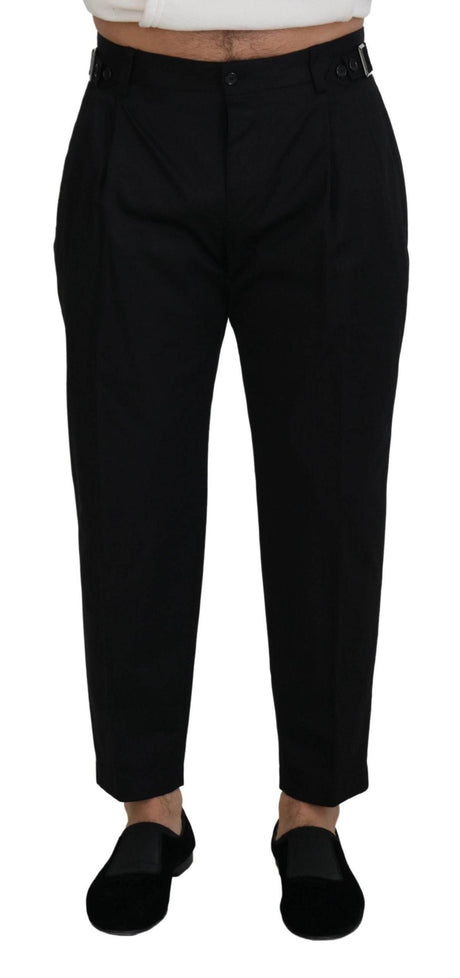 Dolce & Gabbana Black Cotton Chino Formal Pants - Hilstor