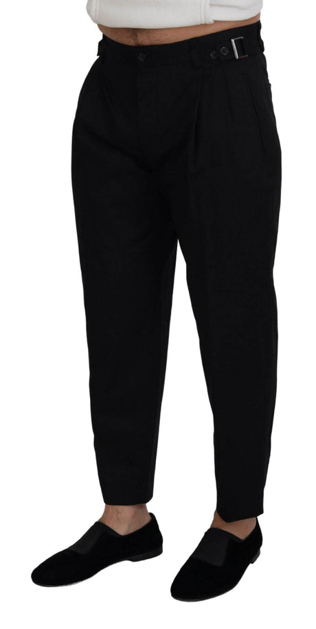 Dolce & Gabbana Black Cotton Chino Formal Pants - Hilstor