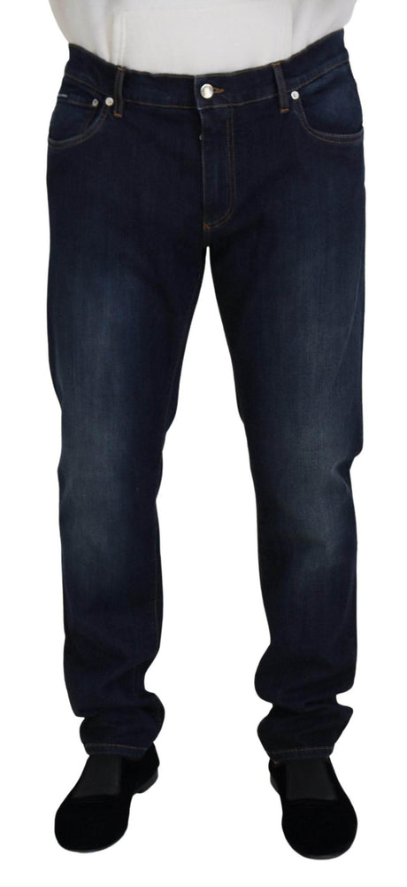 Dolce & Gabbana Blue Cotton Straight Fit Casual Denim Jeans - Hilstor