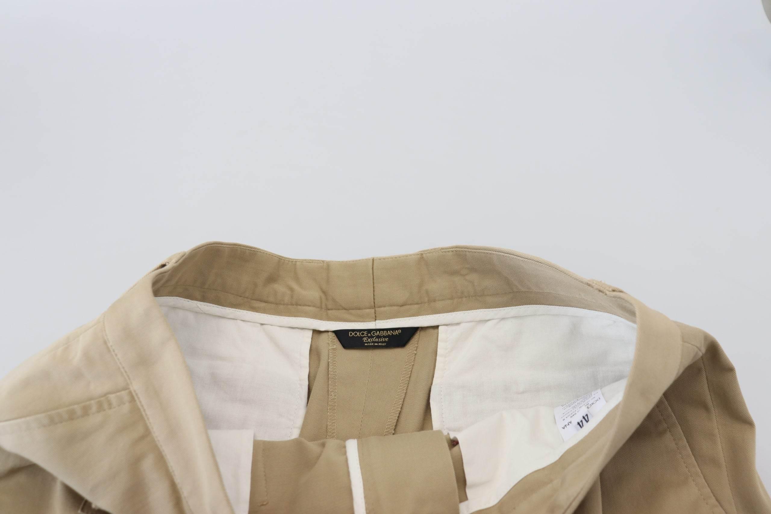 Dolce & Gabbana Beige Cotton Cargo Bermuda Shorts - Hilstor