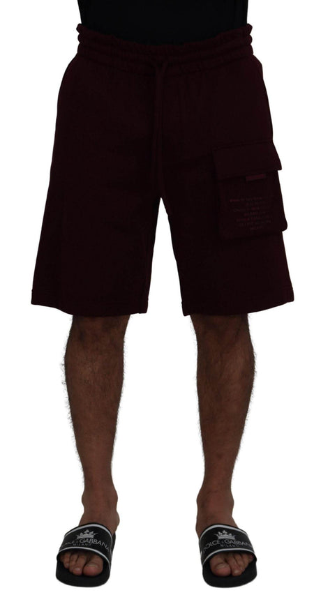 Dolce & Gabbana Maroon Bermuda Cargo Men Shorts - Hilstor