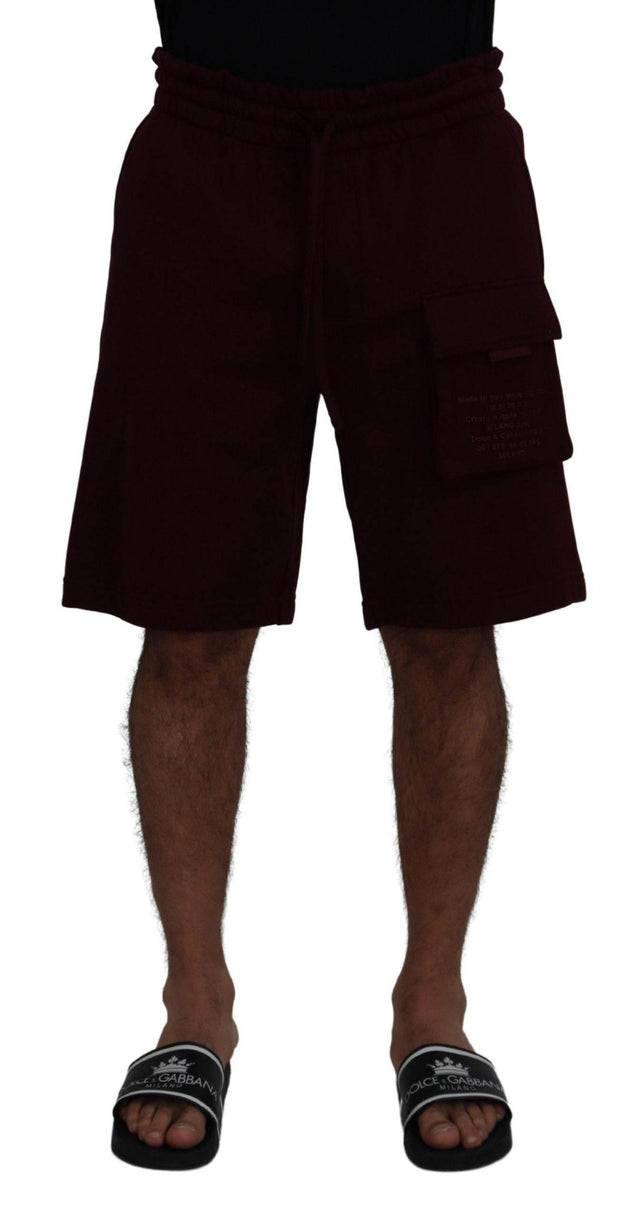Dolce & Gabbana Maroon Bermuda Cargo Men Shorts - Hilstor