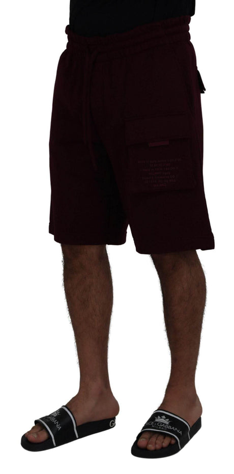 Dolce & Gabbana Maroon Bermuda Cargo Men Shorts - Hilstor