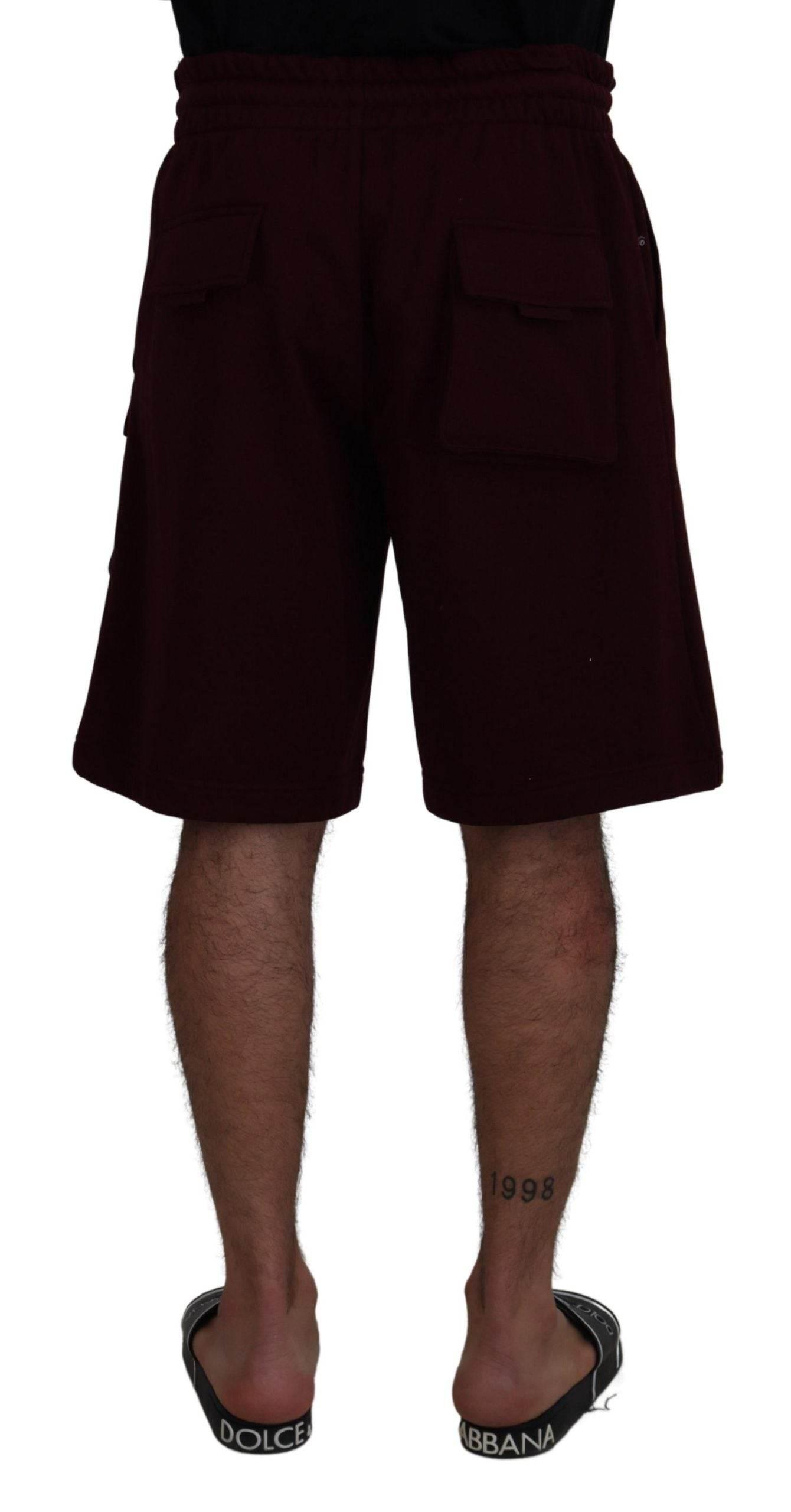 Dolce & Gabbana Maroon Bermuda Cargo Men Shorts - Hilstor
