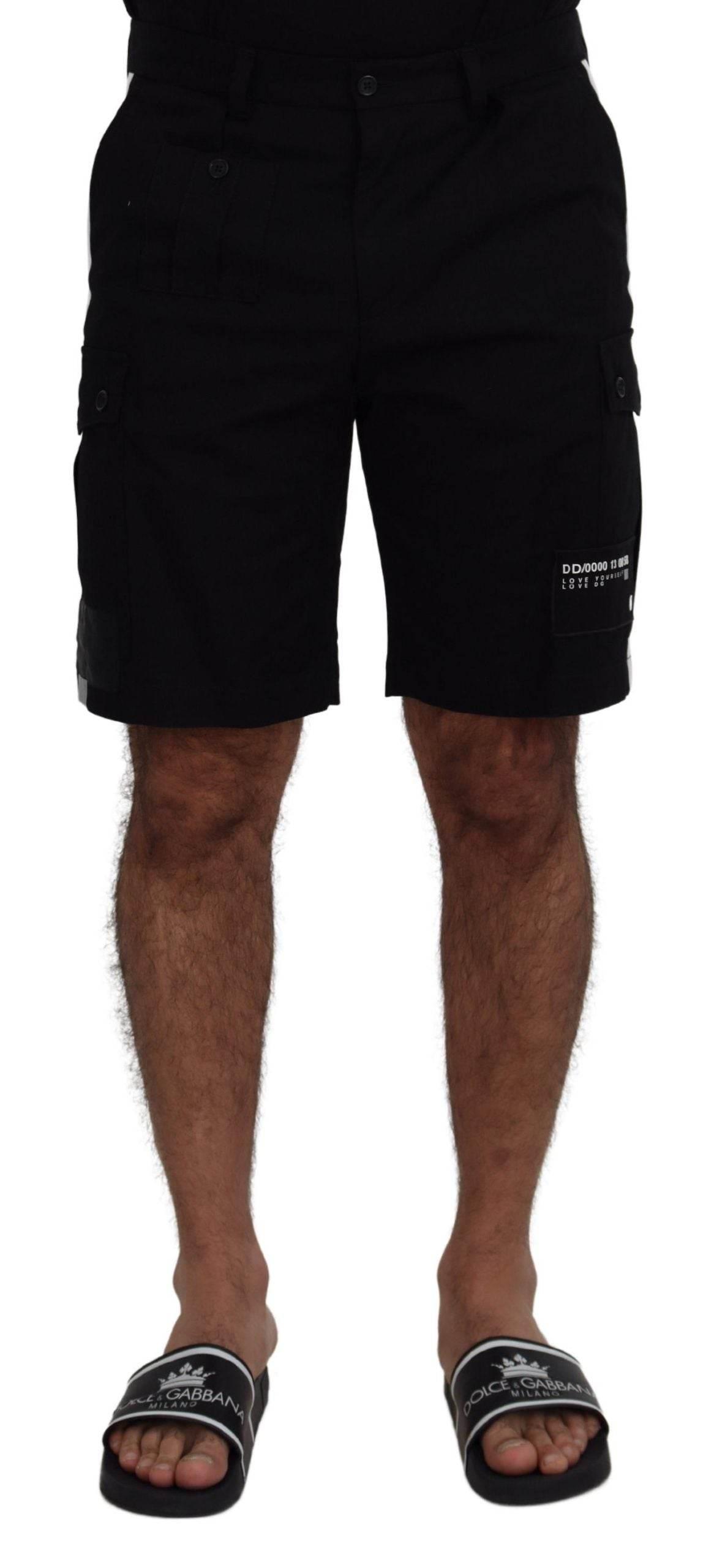 Dolce & Gabbana Black Bermuda Cargo Casual Shorts - Hilstor