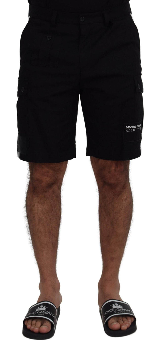 Dolce & Gabbana Black Bermuda Cargo Casual Shorts - Hilstor