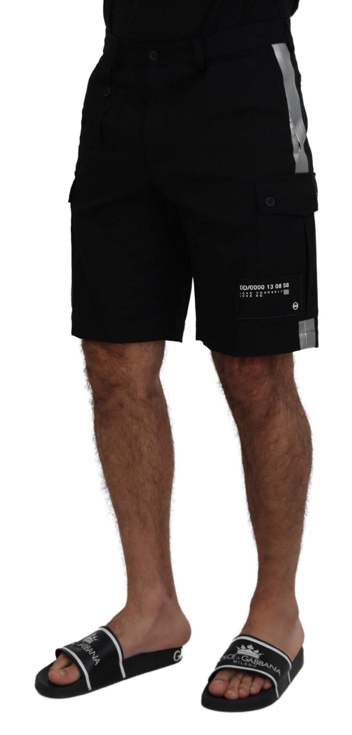 Dolce & Gabbana Black Bermuda Cargo Casual Shorts - Hilstor