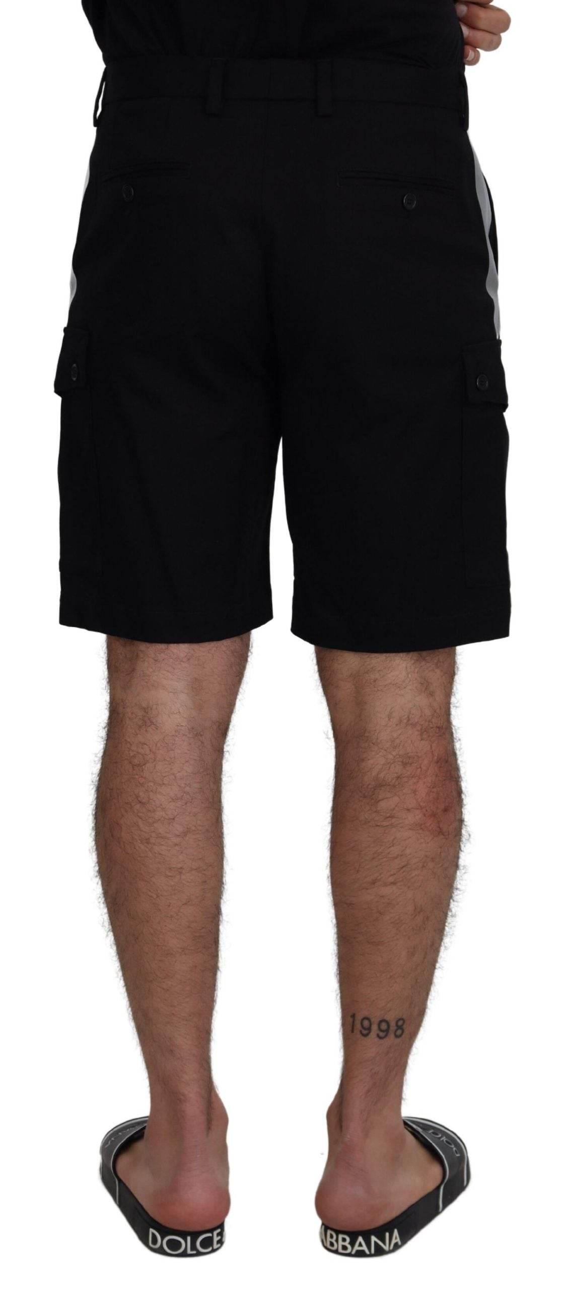 Dolce & Gabbana Black Bermuda Cargo Casual Shorts - Hilstor