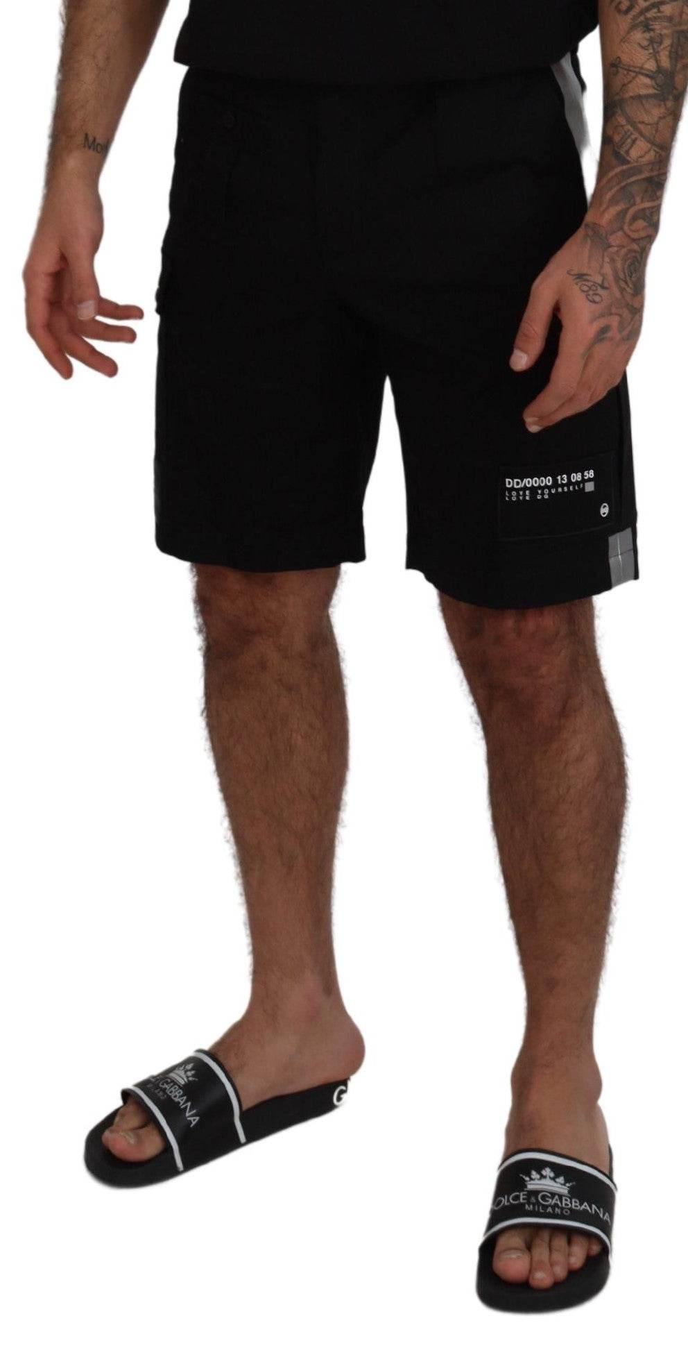 Dolce & Gabbana Black Bermuda Cargo Casual Shorts - Hilstor