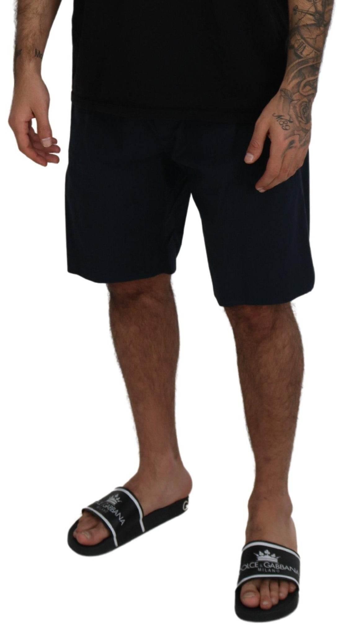 Dolce & Gabbana Blue Bermuda Mid Waist Casual Shorts - Hilstor