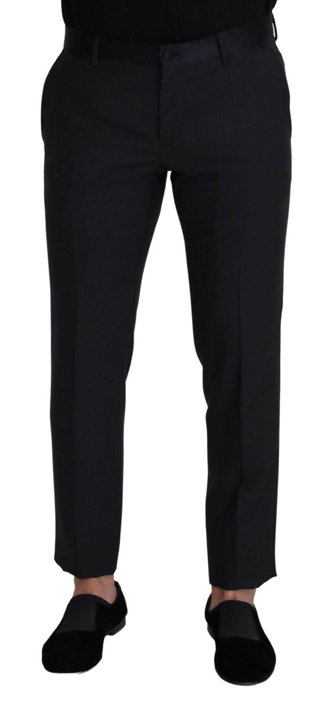 Dolce & Gabbana Black Wool Men Formal Pants - Hilstor
