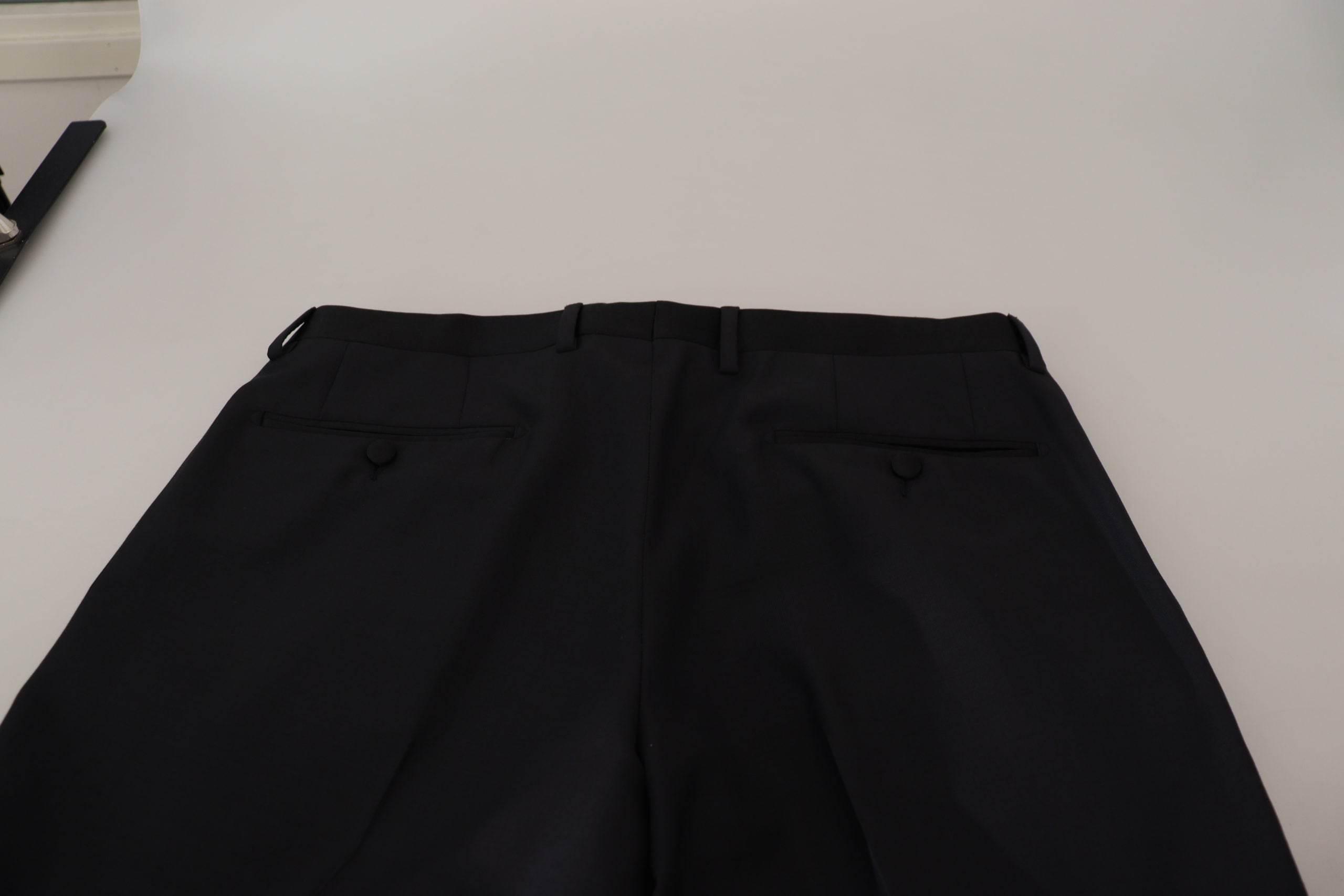 Dolce & Gabbana Black Wool Men Formal Pants - Hilstor